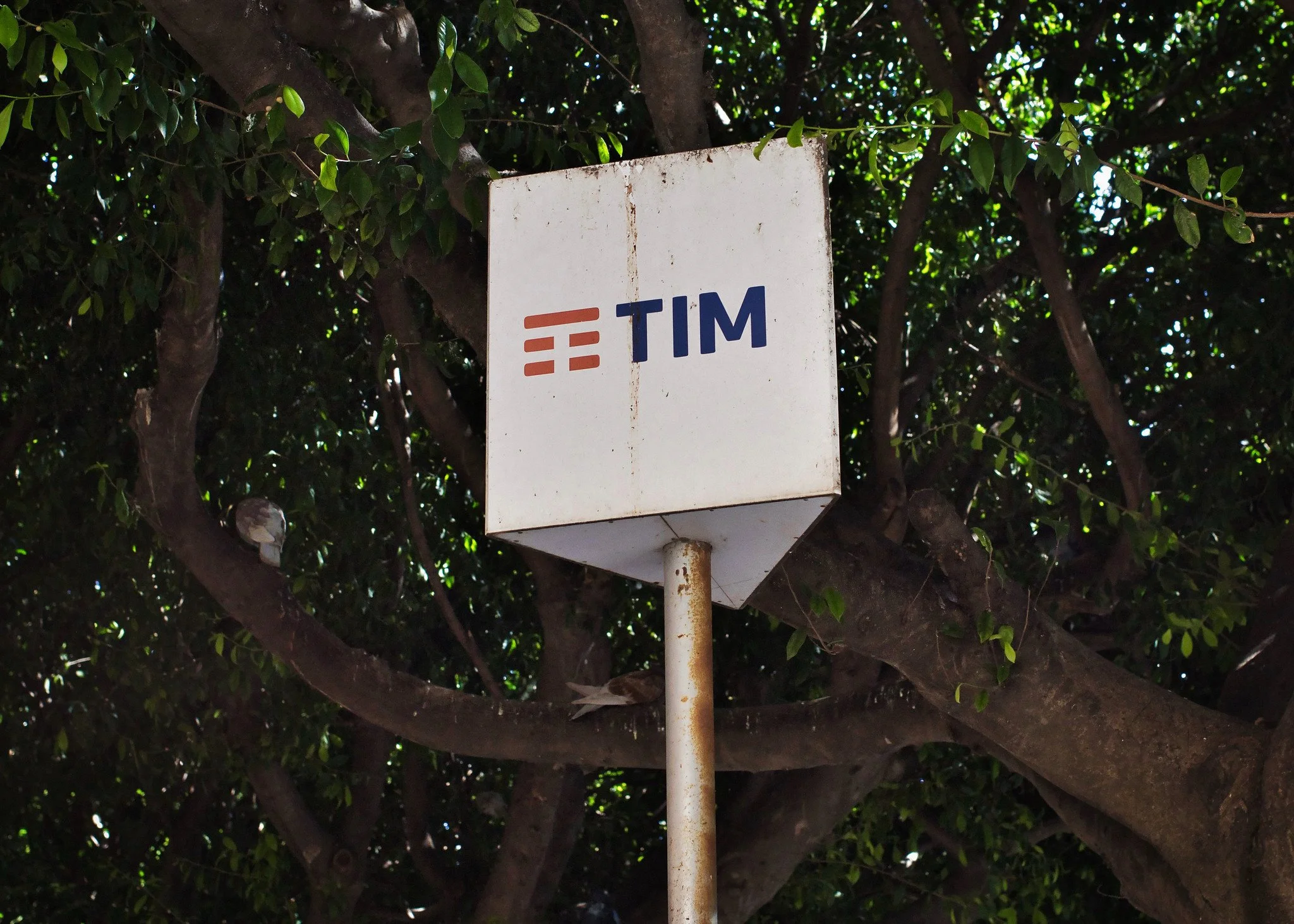 TIM sign above a phonebooth, Taormina