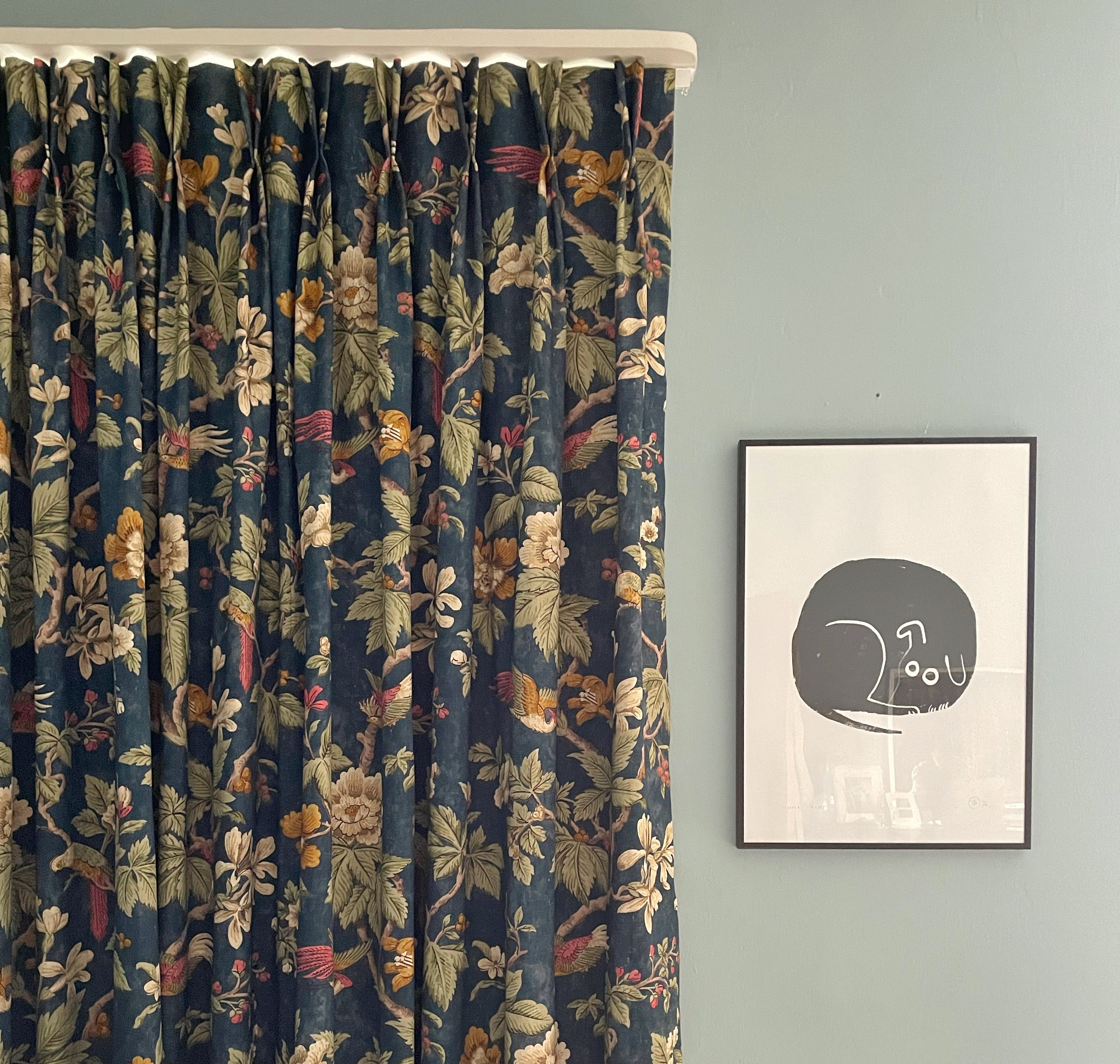 Colourful print bespoke curtains