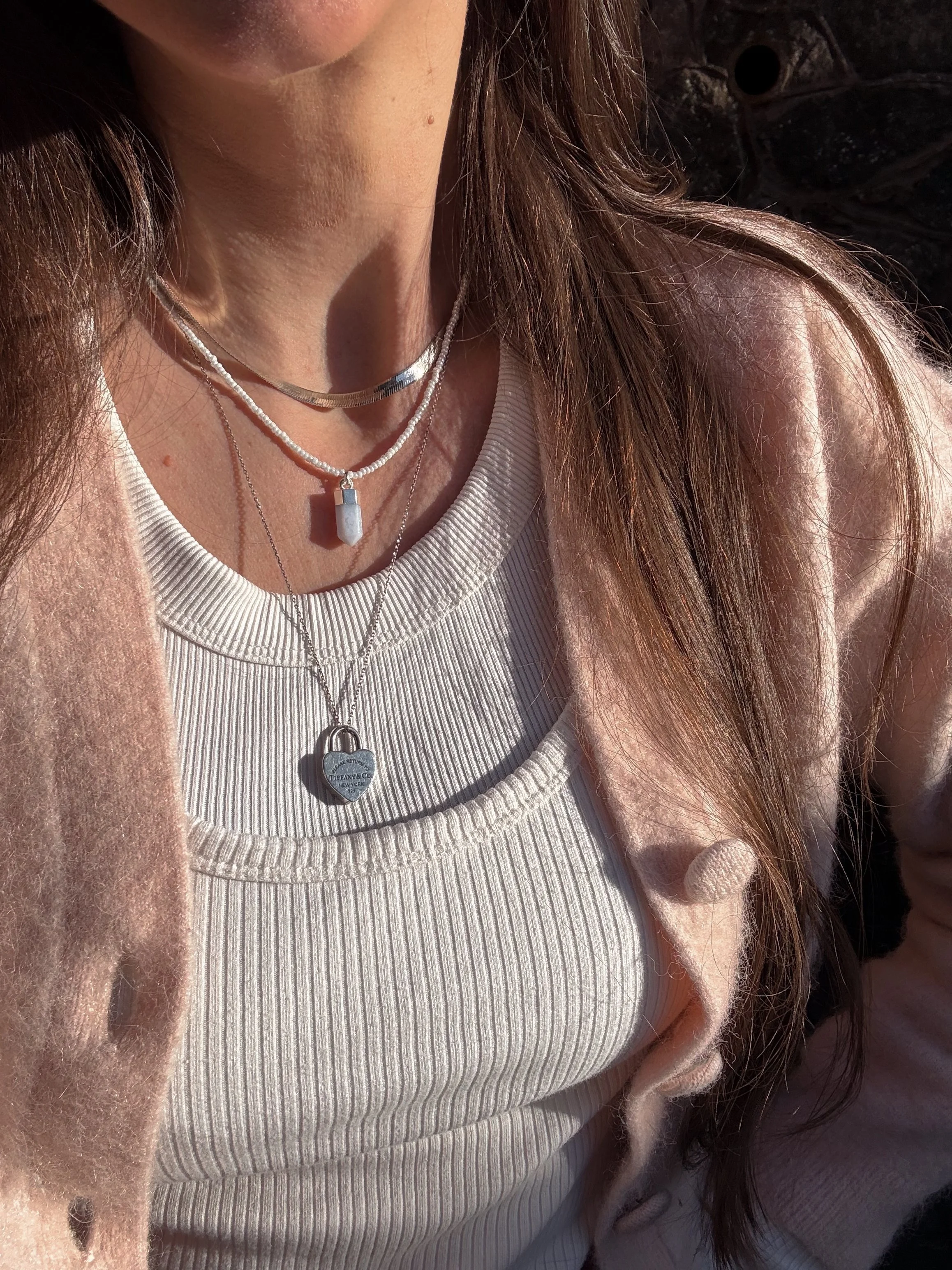 Blue lace agate necklace