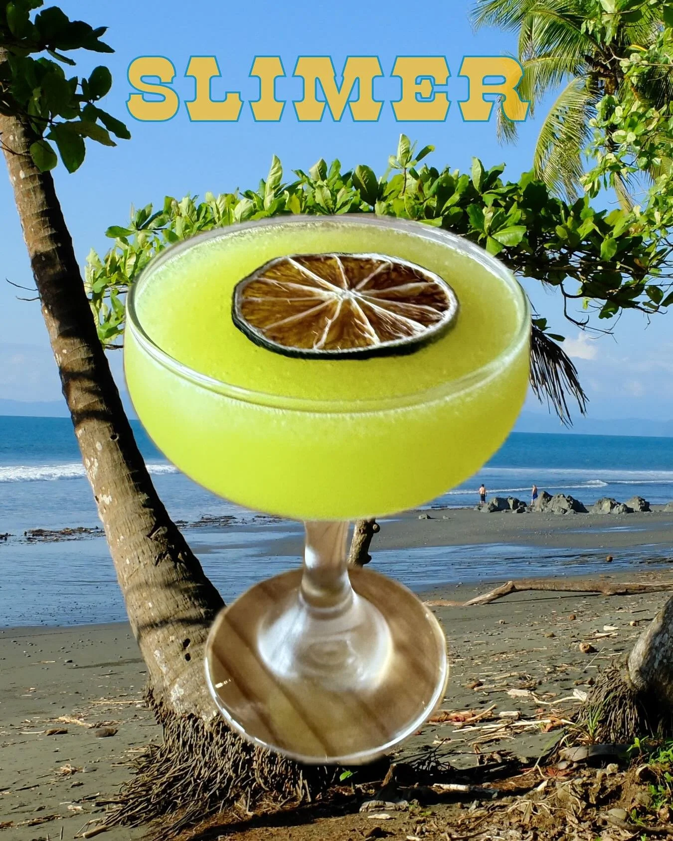OOPS! ALL DAIQUIRIS!
.
.
Next up, we have the SLIMER DAIQUIRI. Rum, Midori, Lime, Orange. High Sea Ecto Cooler! See what I did there? This cocktail scratches the lunchbox itch we&rsquo;ve all been grasping for in the twilight of our youth. Get it, an