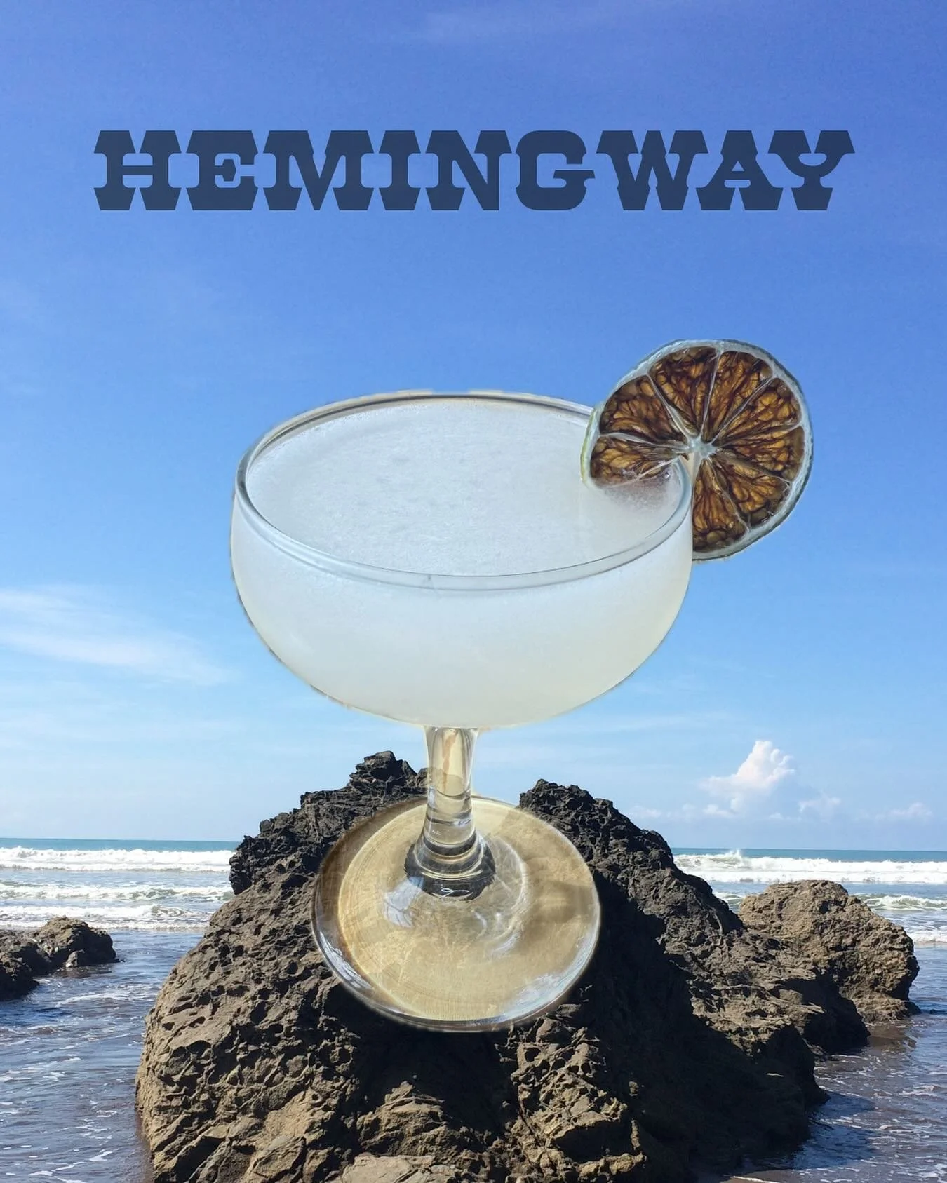 HEMINGWAY DAIQUIRI!
.
.
Do you like polydactyl cats, chasing tarpon, and parataxis? Me too! The HEMINGWAY DAIQUIRI is just the drink for folks like us. Rum, Luxardo, Grapefruit, and Lime. A punctual combination of ingredients linear to the brisk writ
