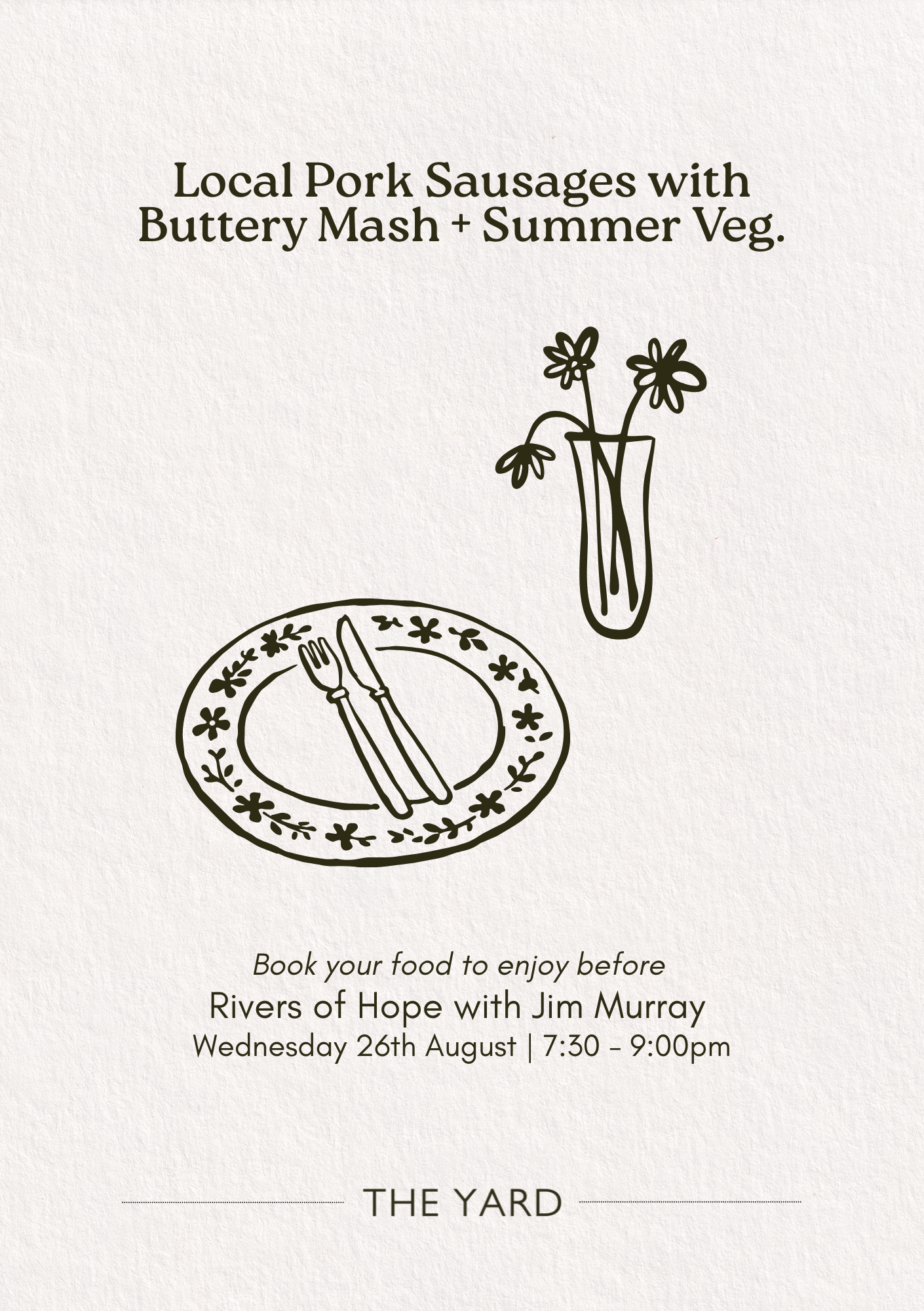 Food Wednesday 26th August before the Jim Murray Event