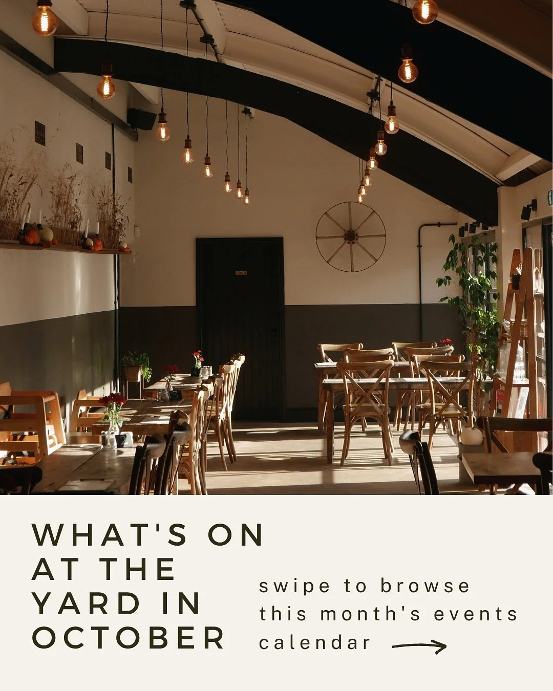 What&rsquo;s on at The Yard in October 🌙🍁