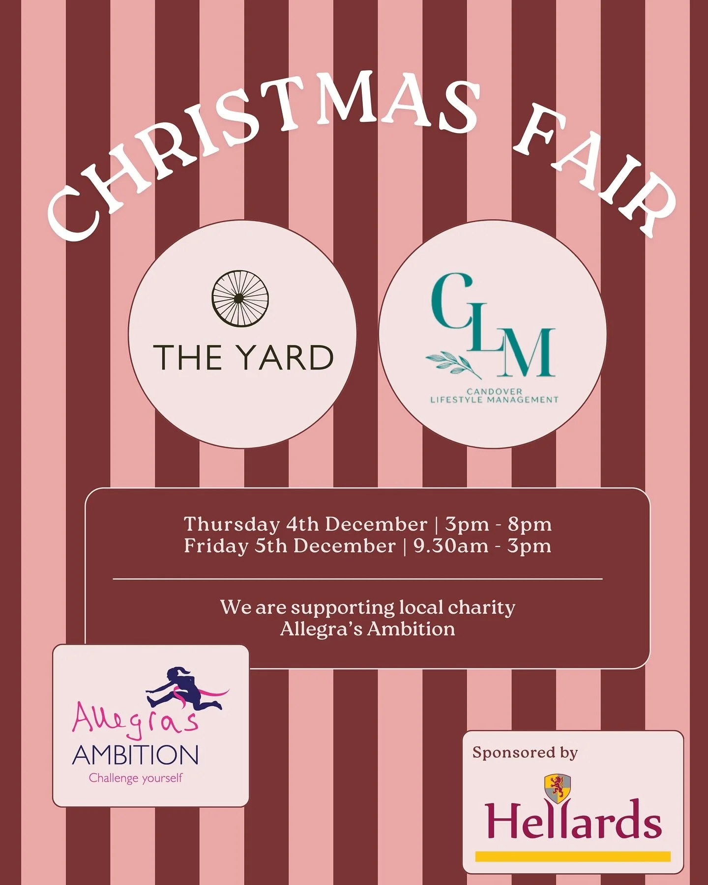 CHRISTMAS FAIR @ THE YARD ~ in collaboration with @candover_lifestyle_management 🎄

The perfect opportunity to shop for festive treats + special gifts, whilst supporting local. The Yard cafe will be open alongside the fair, so you can enjoy a hot dr