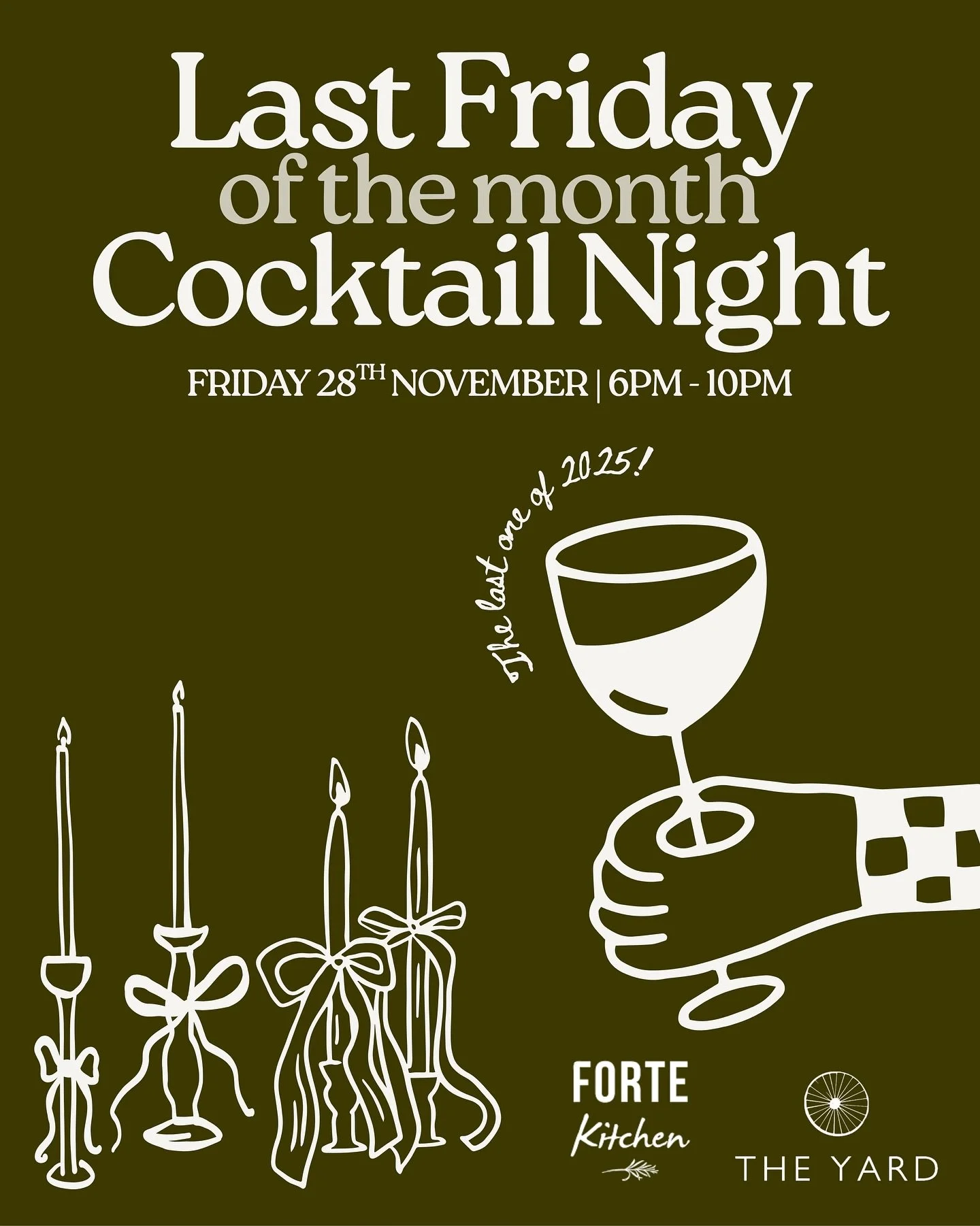 THE LAST FRIDAY OF THE MONTH COCKTAIL NIGHT OF 2025 🍸🤎

28th Nov, 6pm - 10pm, this month joined by @forte_kitchen_catering 🌱

&hellip; come along for seasonal tipples, along with our usual bar faves including @theflowerpotsinnandbrewery, @hydes_cy