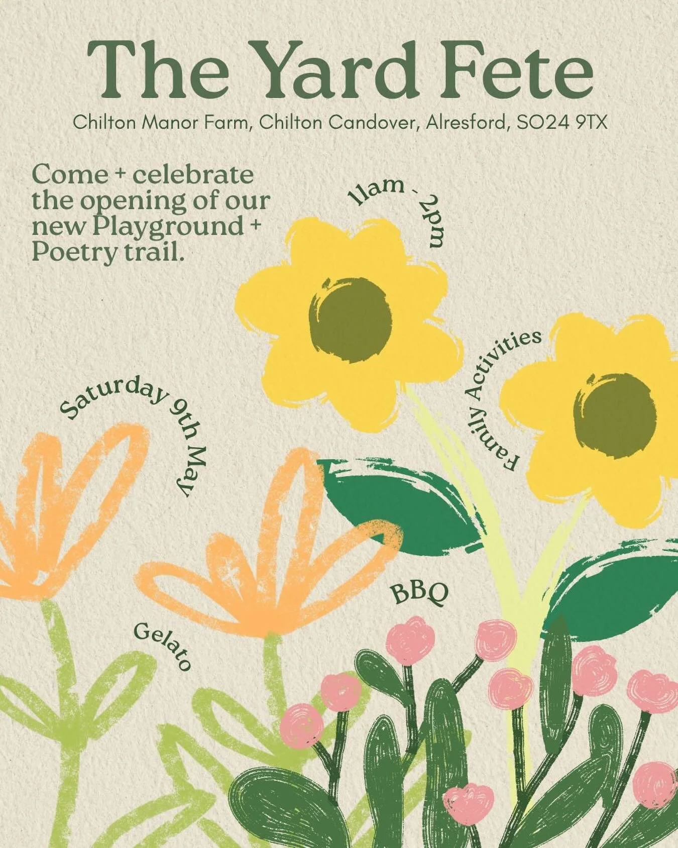 We&rsquo;ve been working on something super special&hellip; ✨

Join us to celebrate the launch of our Playground + Poetry Trail and what better way to do it than with our very first Yard F&ecirc;te 🌿

🗓 Saturday 9th May
🕚 From 11am to 2pm
📍 In th