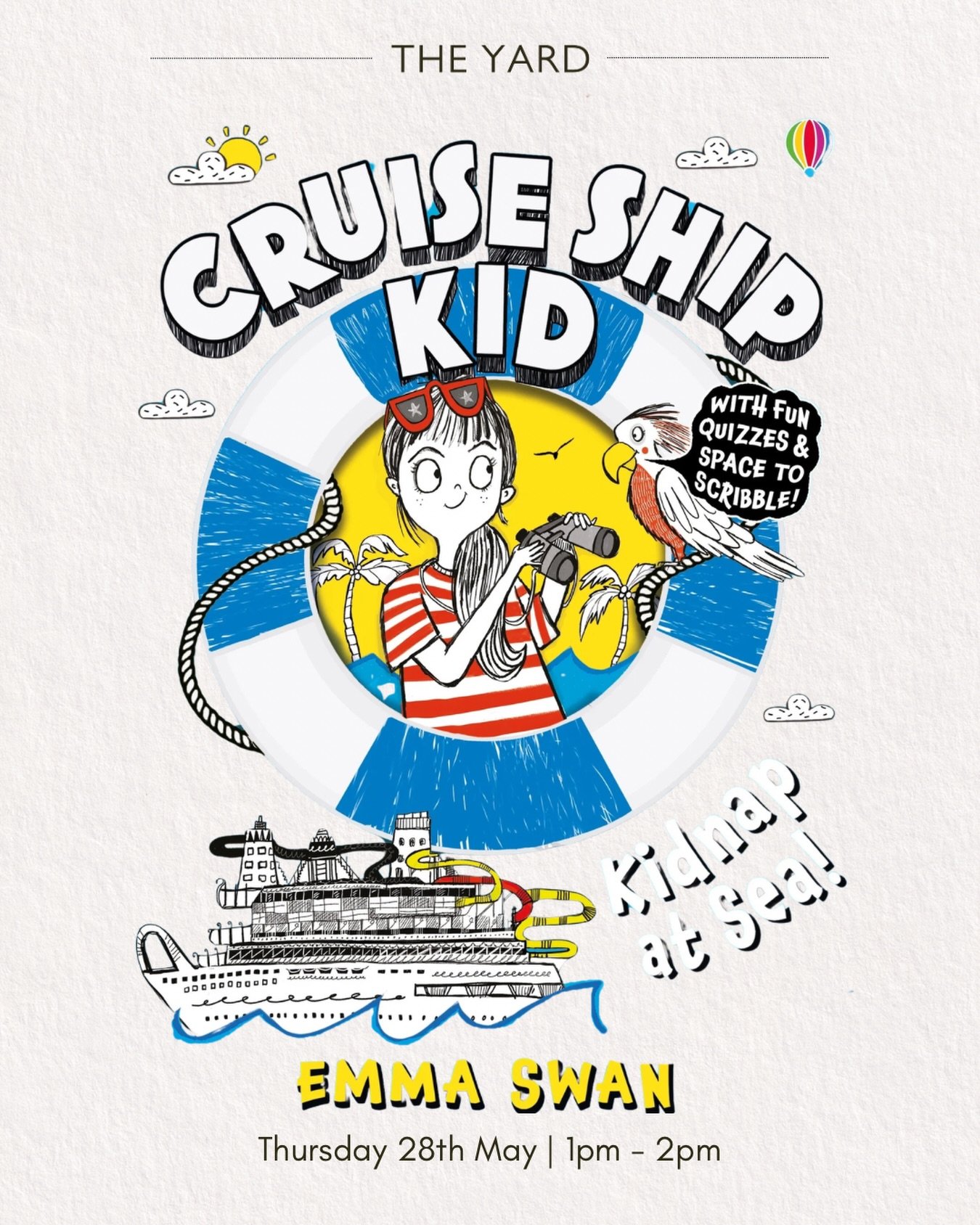 We are excited to set sail for a half-term adventure in The Barn with @emmaswanauthor ⚓️

Join West End actress Emma Swan (Horrible Histories) for a fun, interactive event inspired by Cruise Ship Kid. Growing up onboard cruise ships, Emma was &ldquo;