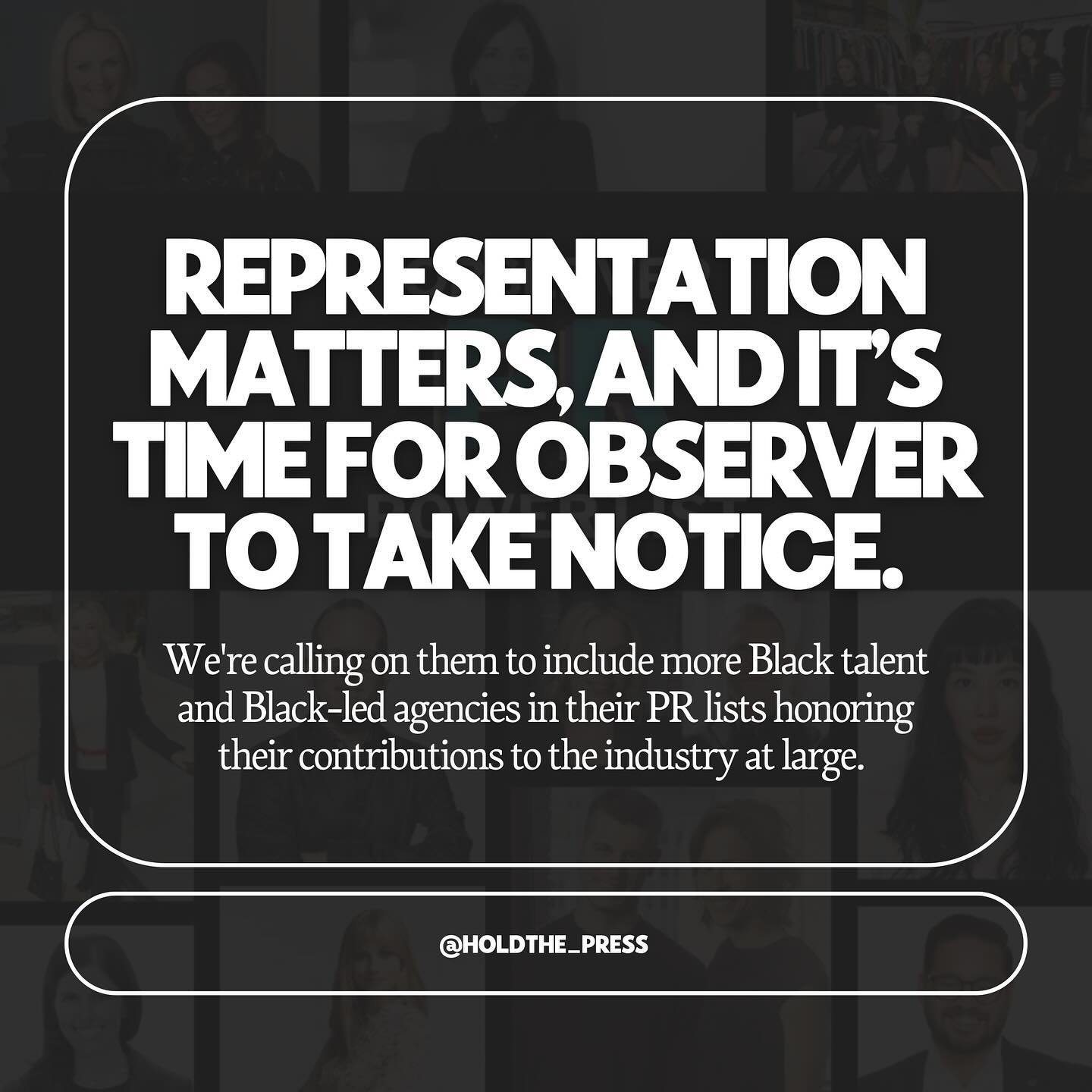 The PR industry has a diversity problem, and @Observer&rsquo;s annual lists are a stark reminder of how much work still needs to be done. Two years ago, Hold the PRess called attention to the lack of diversity and representation in Observer&rsquo;s a