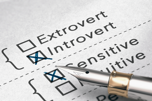 Image of checkboxes next to the categories of the Myers-Briggs inventory.