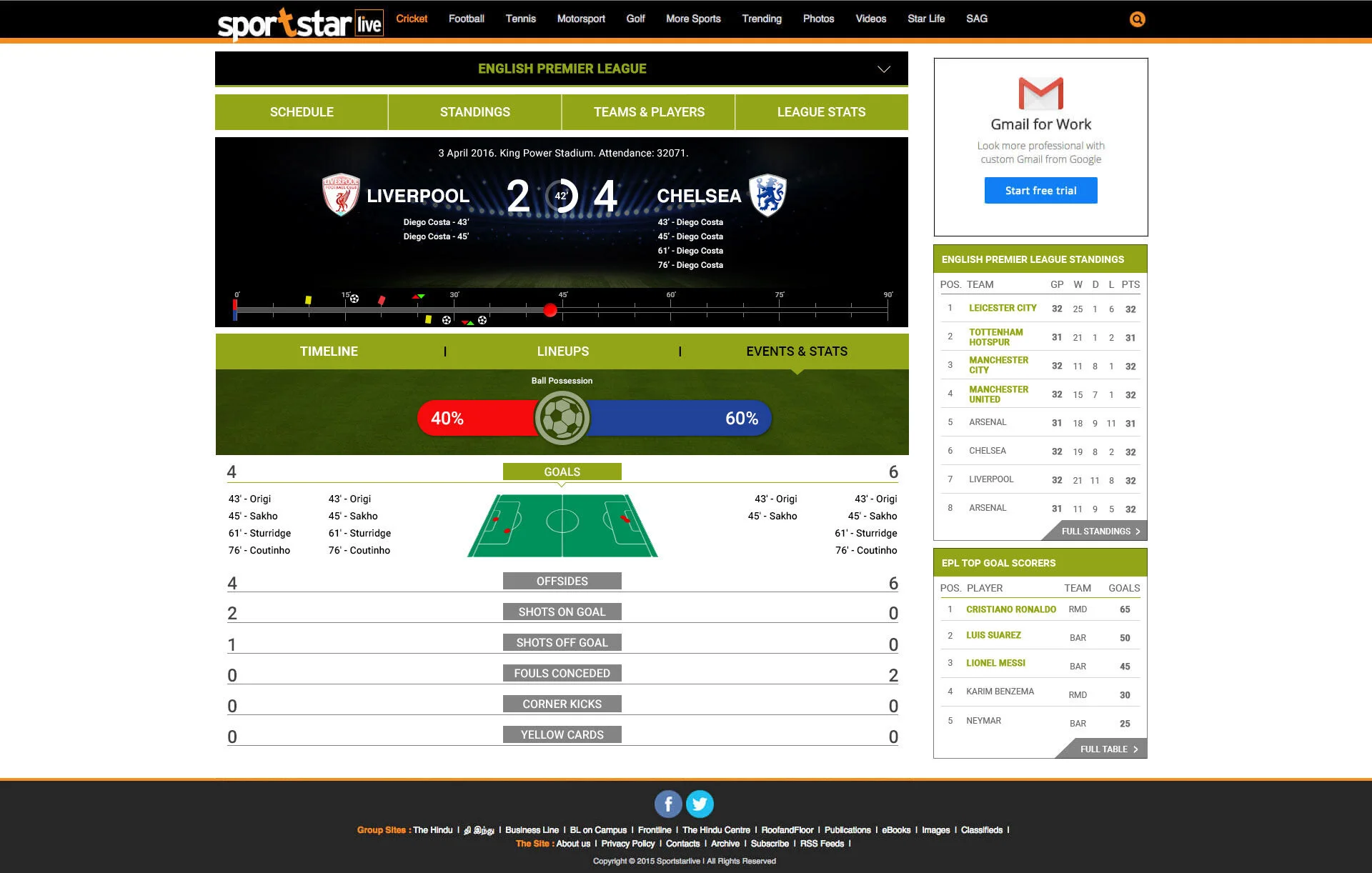 Football Match Centre 