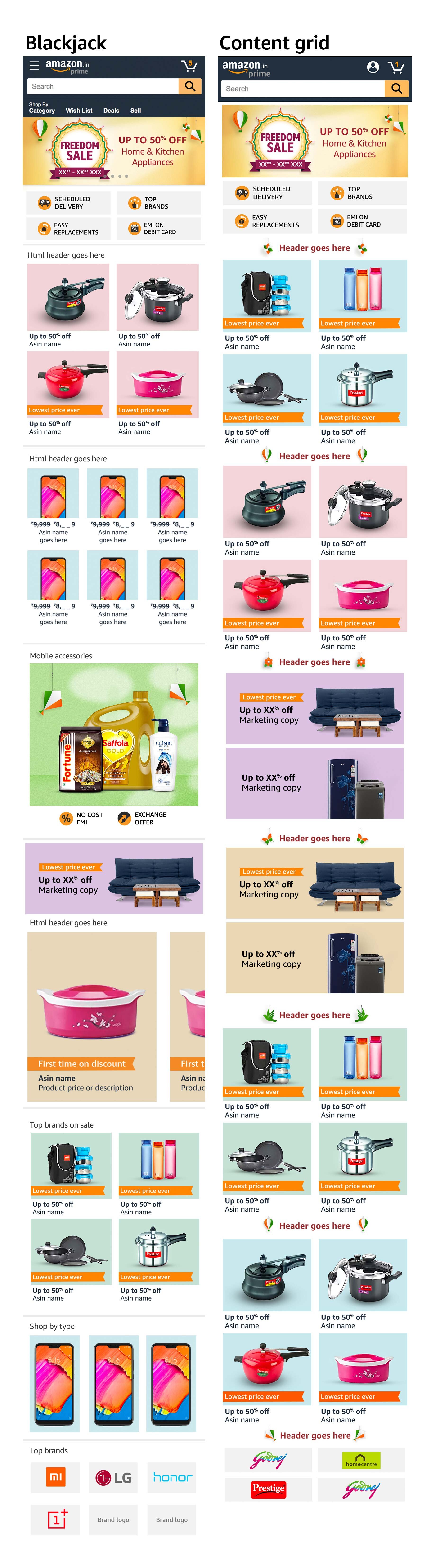 Mobile Category Mock ups