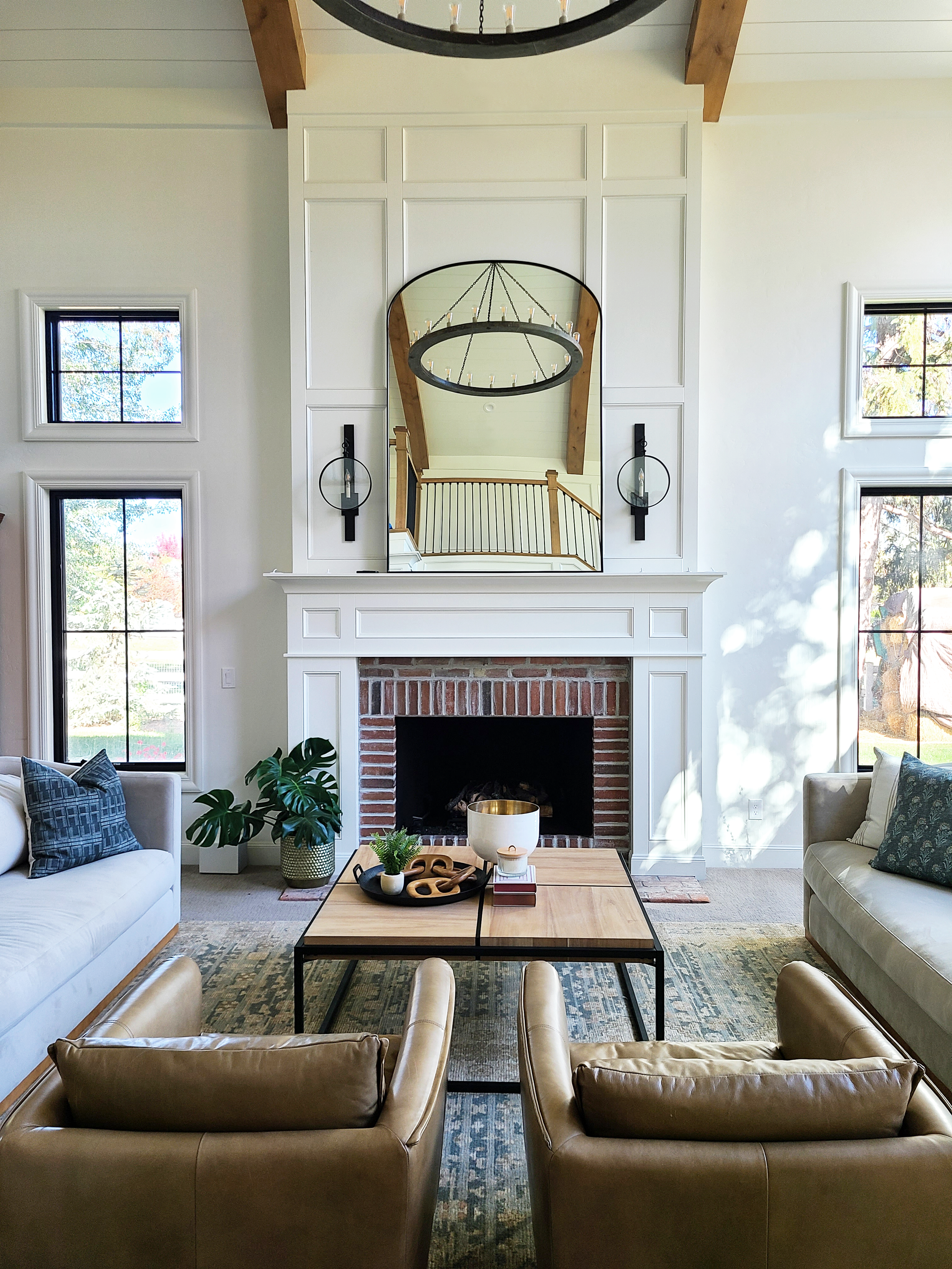   How to choose interior flooring for my new house build ideas by Liz Powell Design. brick fireplace traditional living room #LizPowellDesign #InteriorDesignUtah #InteriorDesigner #buildingahome #flooring #dreamhome #interiors #traditionalinteriors #