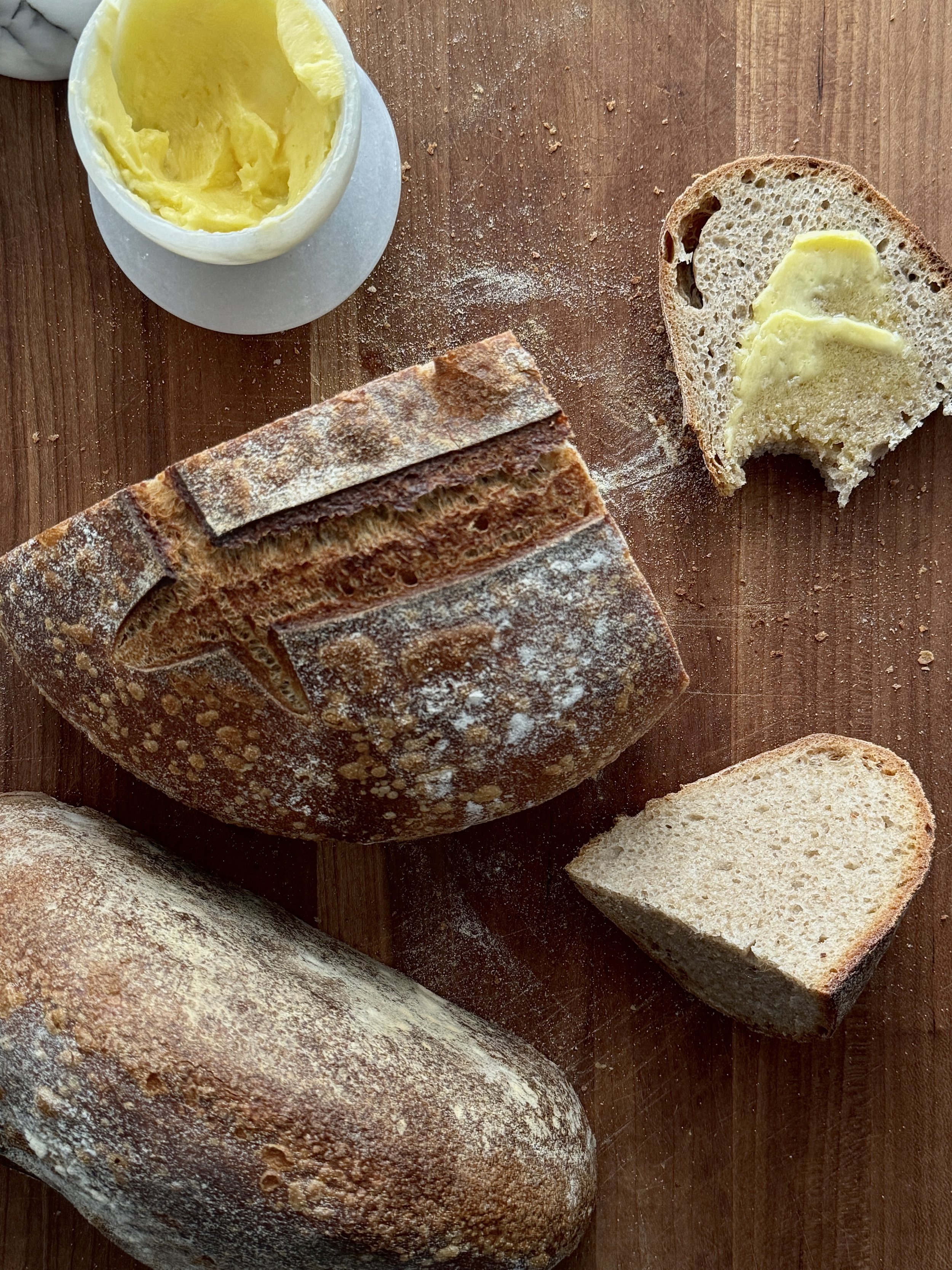 Sourdough Boule with butter