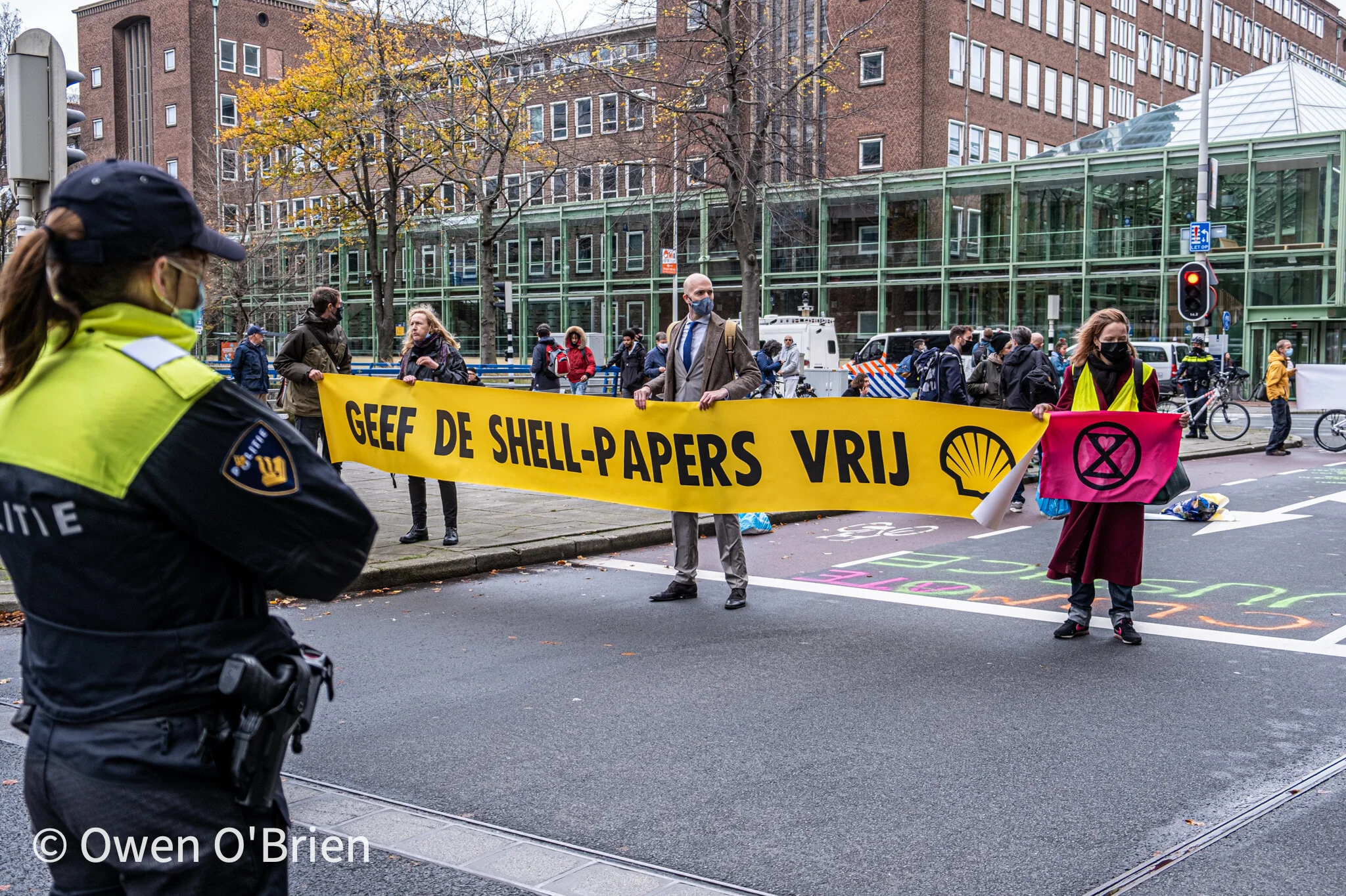 Onder de demonstranten van Protestbeweging ‘Extinction Rebelion’ bevinden zich ook een aantal BN'ers in Den Haag (november 2020).