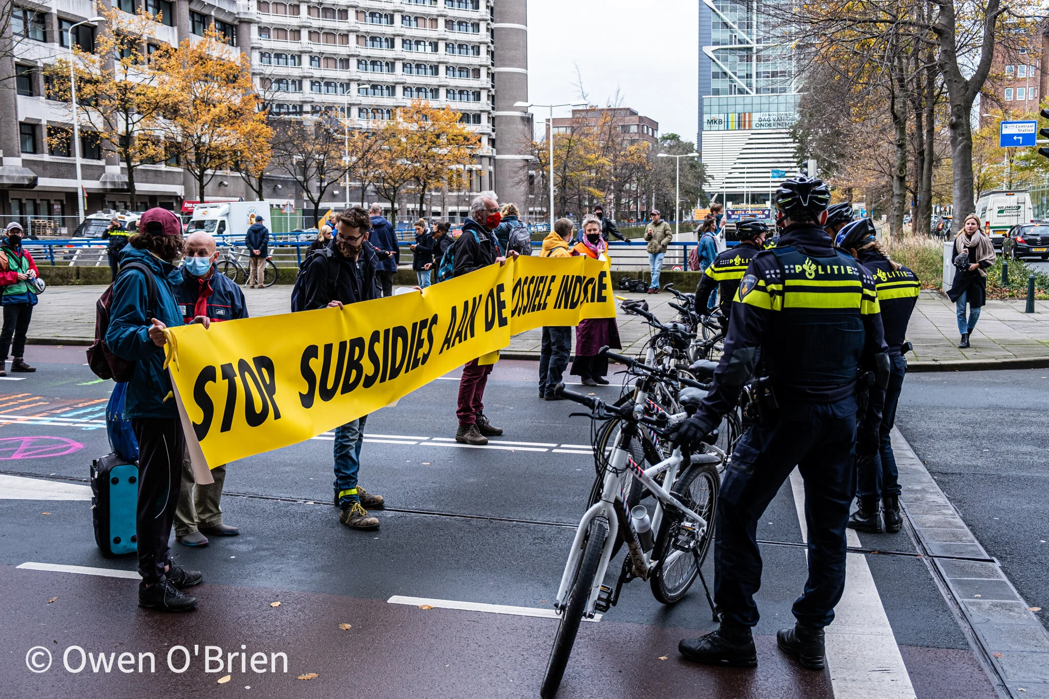 Protestbeweging ‘Extinction Rebelion’ demonstreert in Den Haag tegen het klimaatbeleid (november 2020).