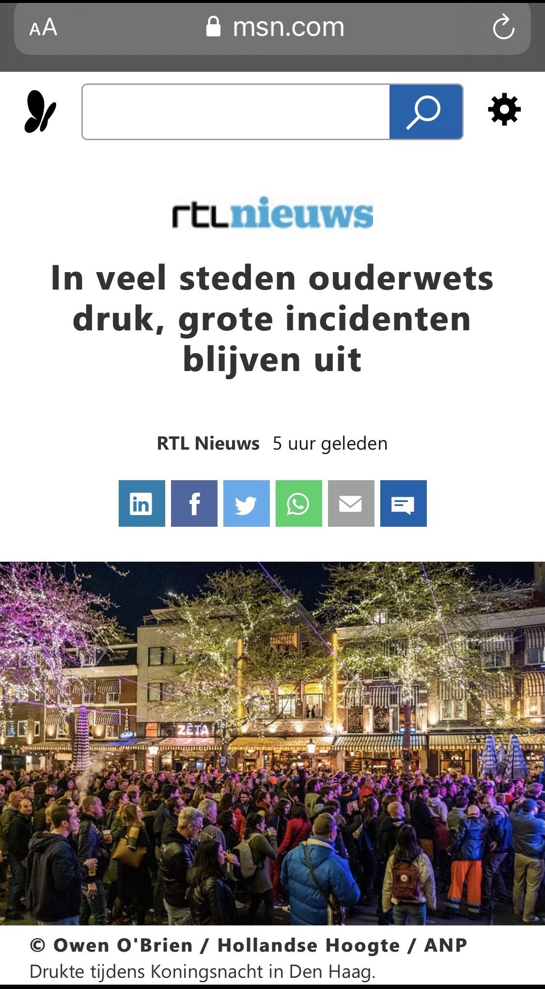 In veel grote steden ouderwets druk, grote incidenten blijven uit.MSN/27-04-2022.