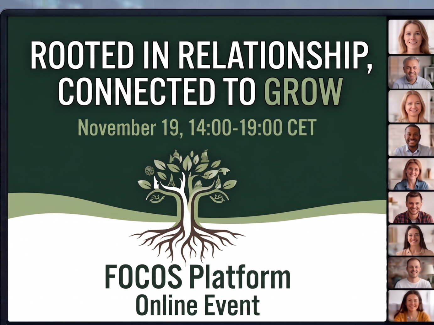 FOCOS Platform Community Online Event: Rooted in Relationship, Connected to Grow!