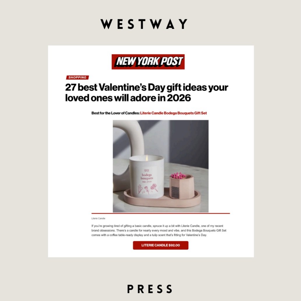 Thank you @nypost for including @literiecandle in The Best Gifts for Valentine&rsquo;s Day 💗
