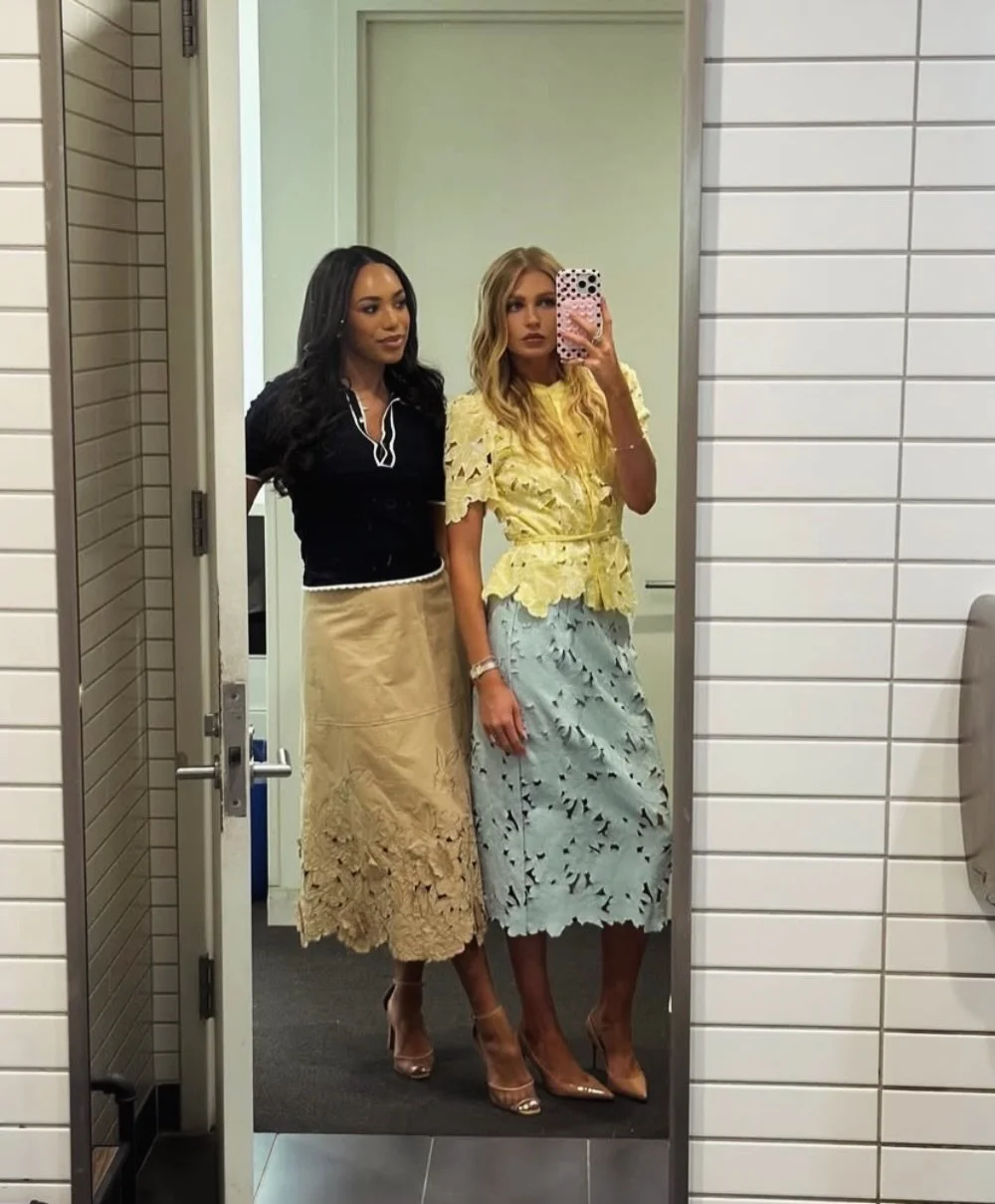 BTS:  @justjazzzyidk and @halleykmcg wear @christylynncollection Spring Collection for @instylemagazine