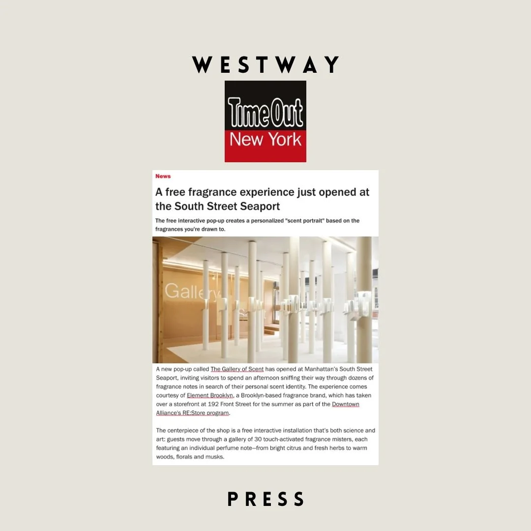 The @element.brooklyn Gallery of Scent featured in @timeoutnewyork by @smithratliff. Check it out through Labor Day at 192 Front St in the Seaport! 👃🏼🕯️🧴