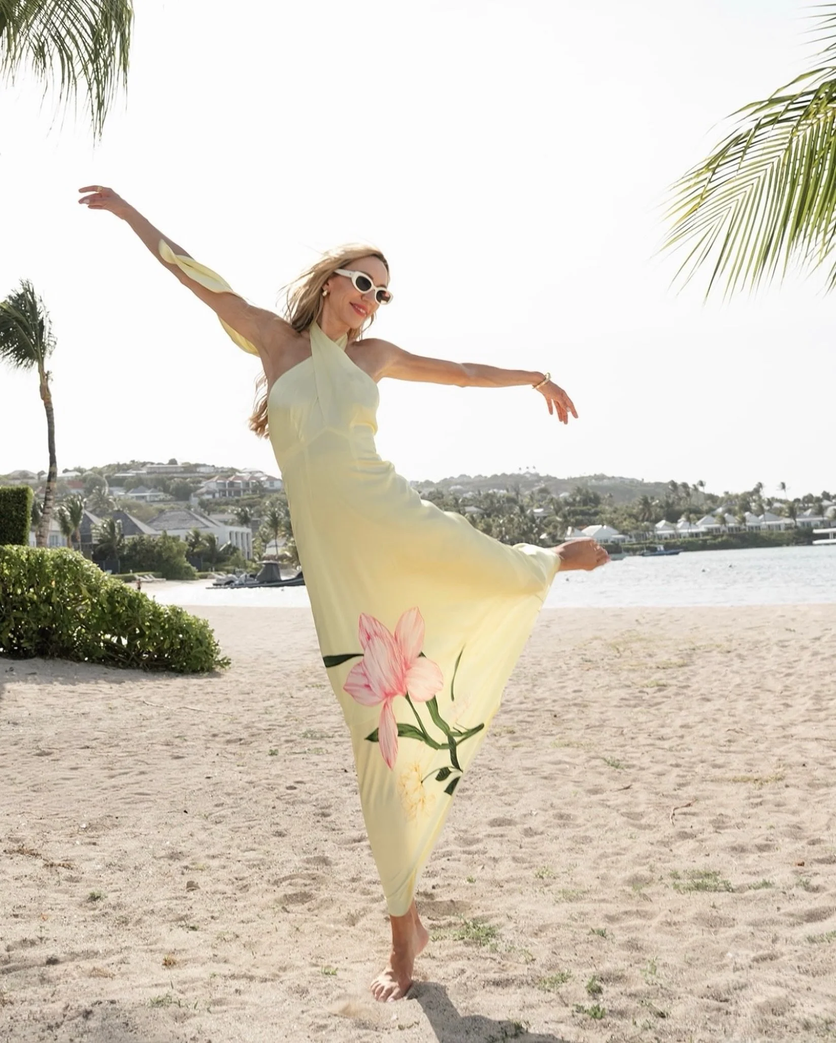 Wishing we were with @anyalabanya wearing @christylynncollection in St Barths! 💛🌸