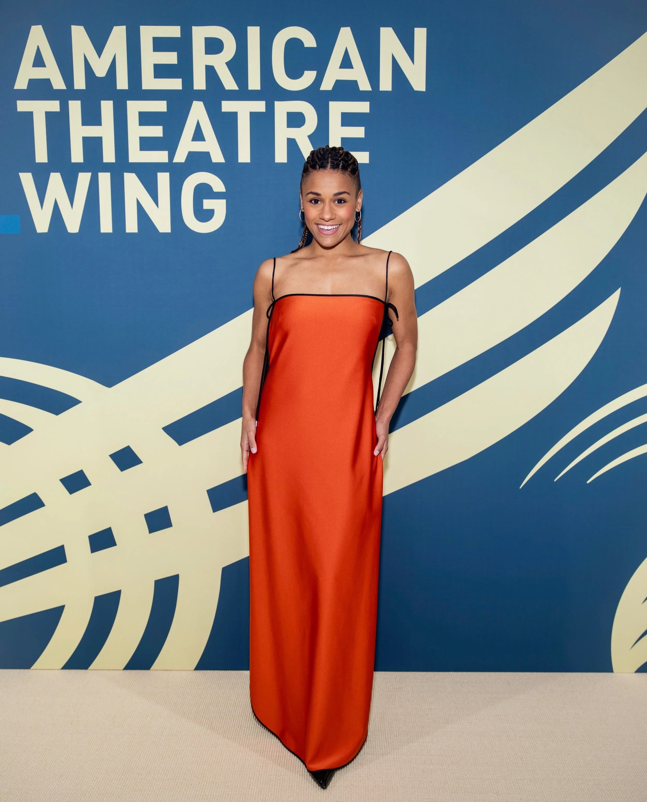 @arianadebose wears @temilyofficial Summer Bones Signature Dress in Wildfire to the American Theatre Wing&rsquo;s 2026 Gala 🧡

Photographer: Nicole Wilson @nicolewilsonphoto @nicolewilsonnyc