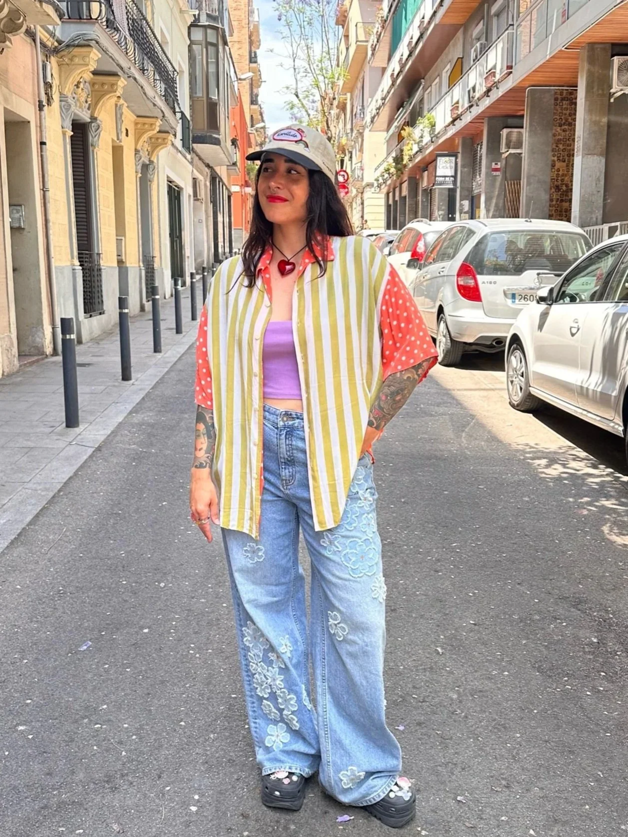CAMISA VINTAGE LUNARES + RAYAS