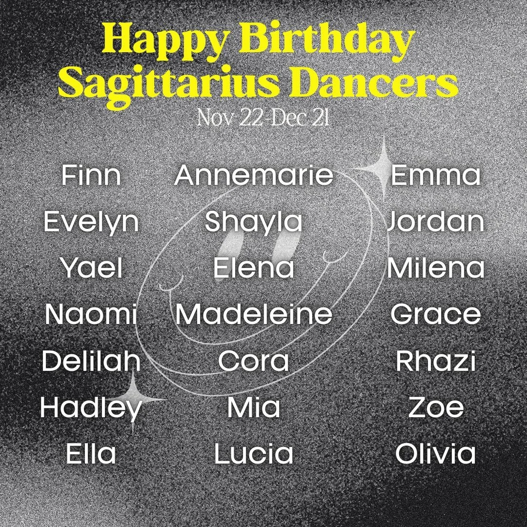 Happy Birthday to all of our Sagittarius dancers! ♐️🎉

We love having these big hearted, adventurous, and intellectual dancers here at Incite! ✨👏

#sagittariusseason #abetterdanceworld #incitedancecenter #alldance #dancersofinstagram #skokie #dance
