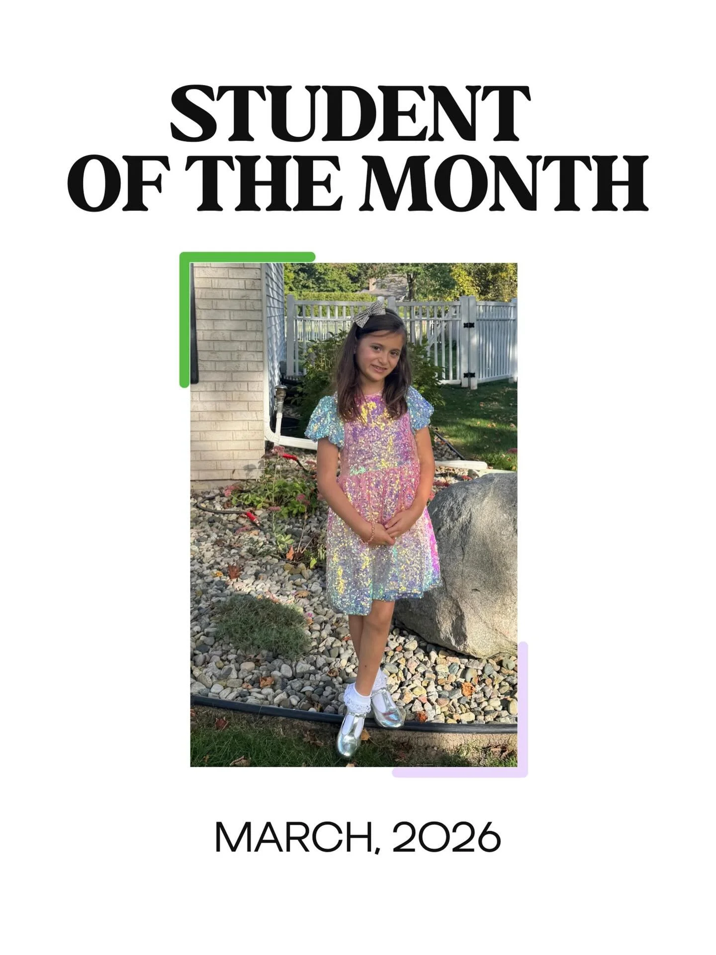 Introducing our March Student of the Month&hellip; Stevie! 🎉

Stevie was chosen to be our March student of the month by Teacher Carla because... &ldquo; Stevie always enters the classroom with a huge smile and is very enthusiastic about learning. Sh