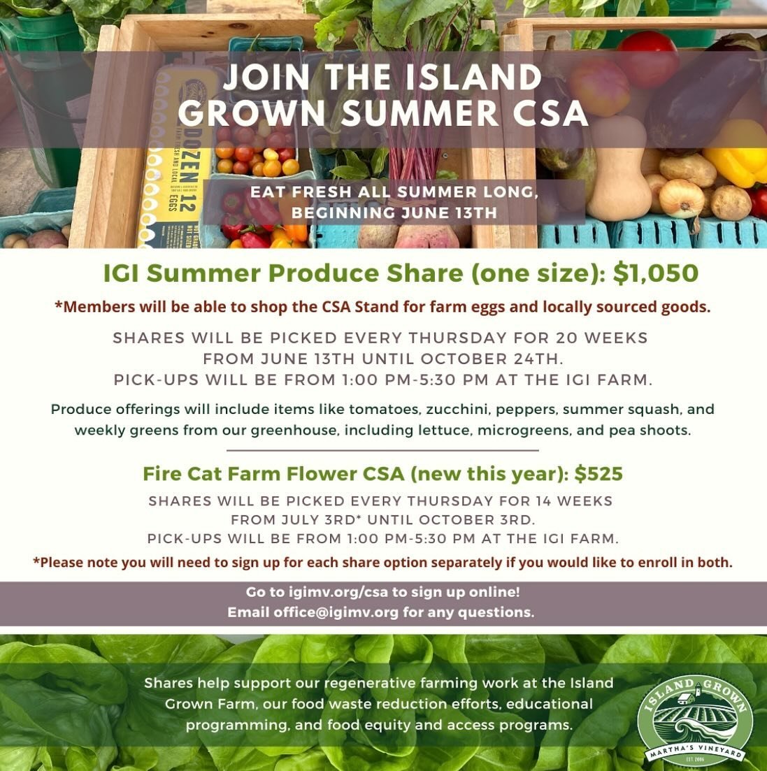 Exciting news! Our Summer CSA registration is now OPEN! Secure your spot today for a season filled with fresh, locally grown produce straight from our farm to your table. Don&rsquo;t miss out on the opportunity to support local agriculture and enjoy 