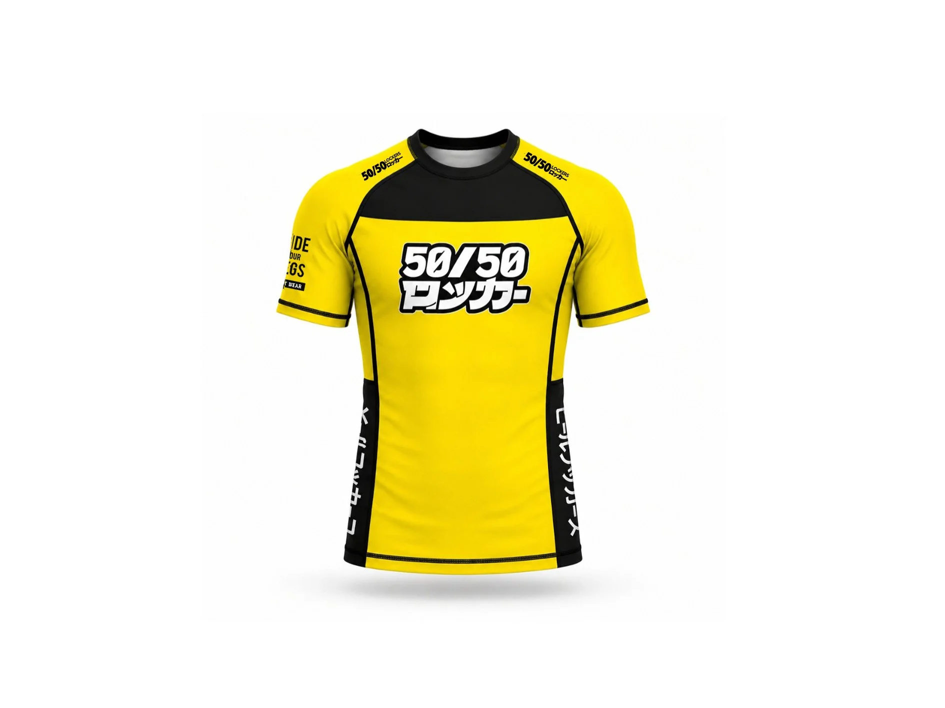Yellow Hide Your Legs 50 rash guard