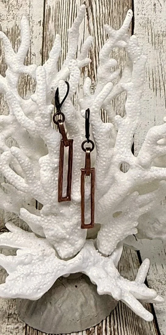 PR0070 - antique copper rustic rectangle earrings - 5.jpg