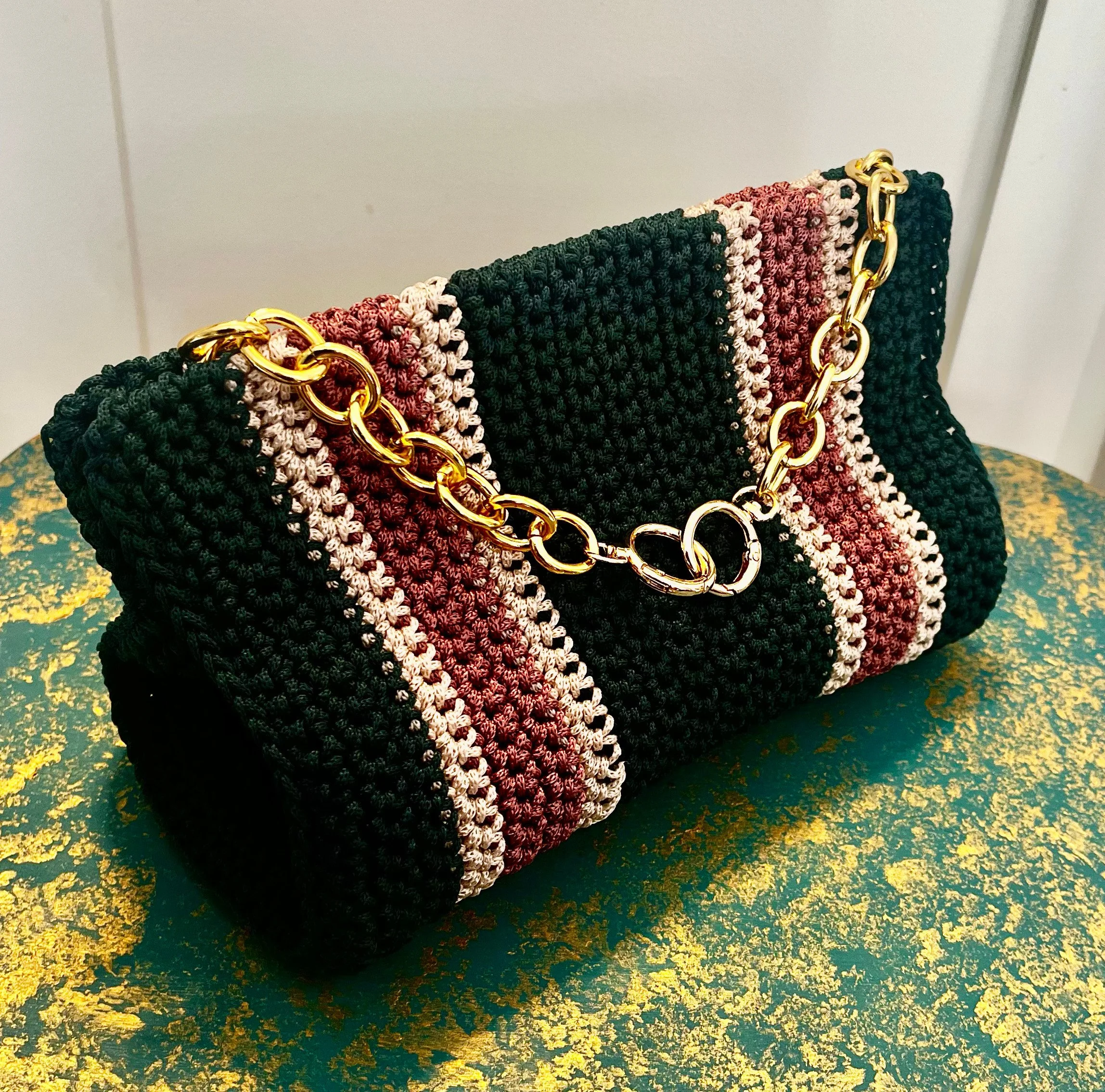Black and Pink stripe Handbag.jpg