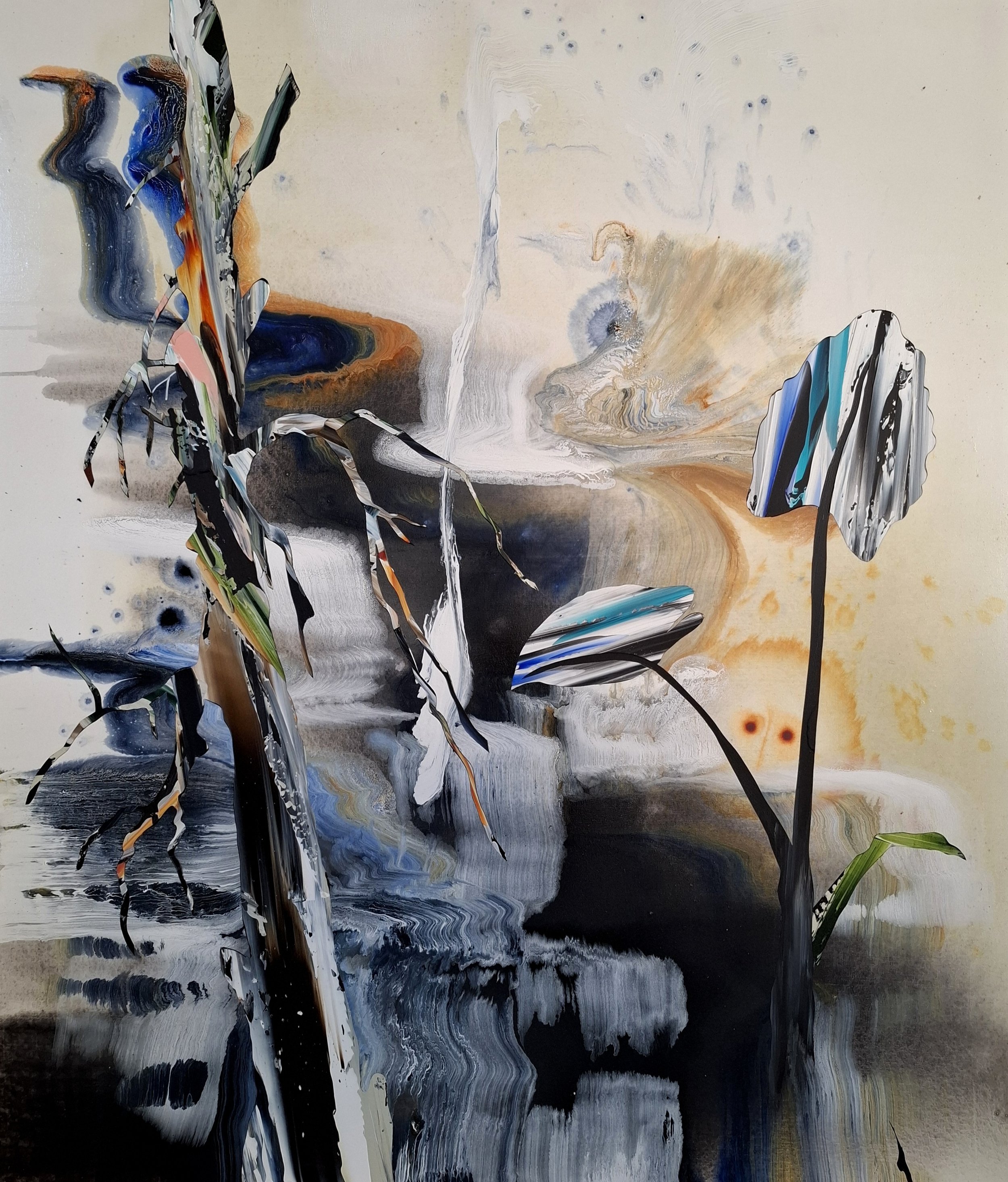 Germán Tagle  Hielo y carbón, 2025  140 × 120 cm  Cortesía Aninat Galería   