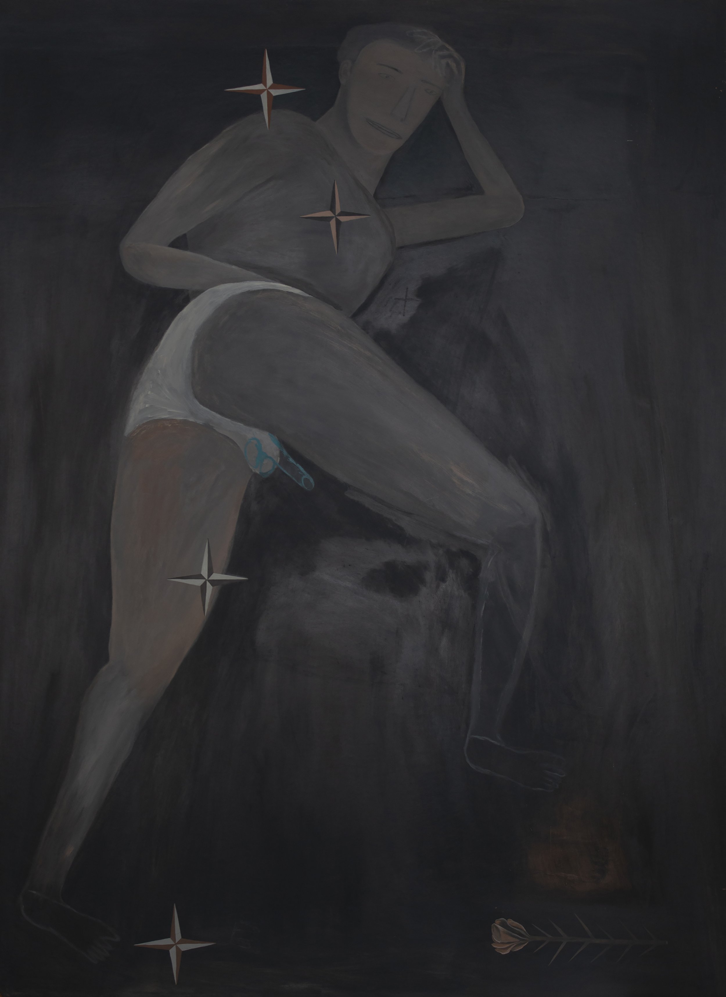   Ulises Beisso   Sin título , 1996 Técnica mixta sobre hardboard 137 x 100.2 cm Cortesía, W–naturae 