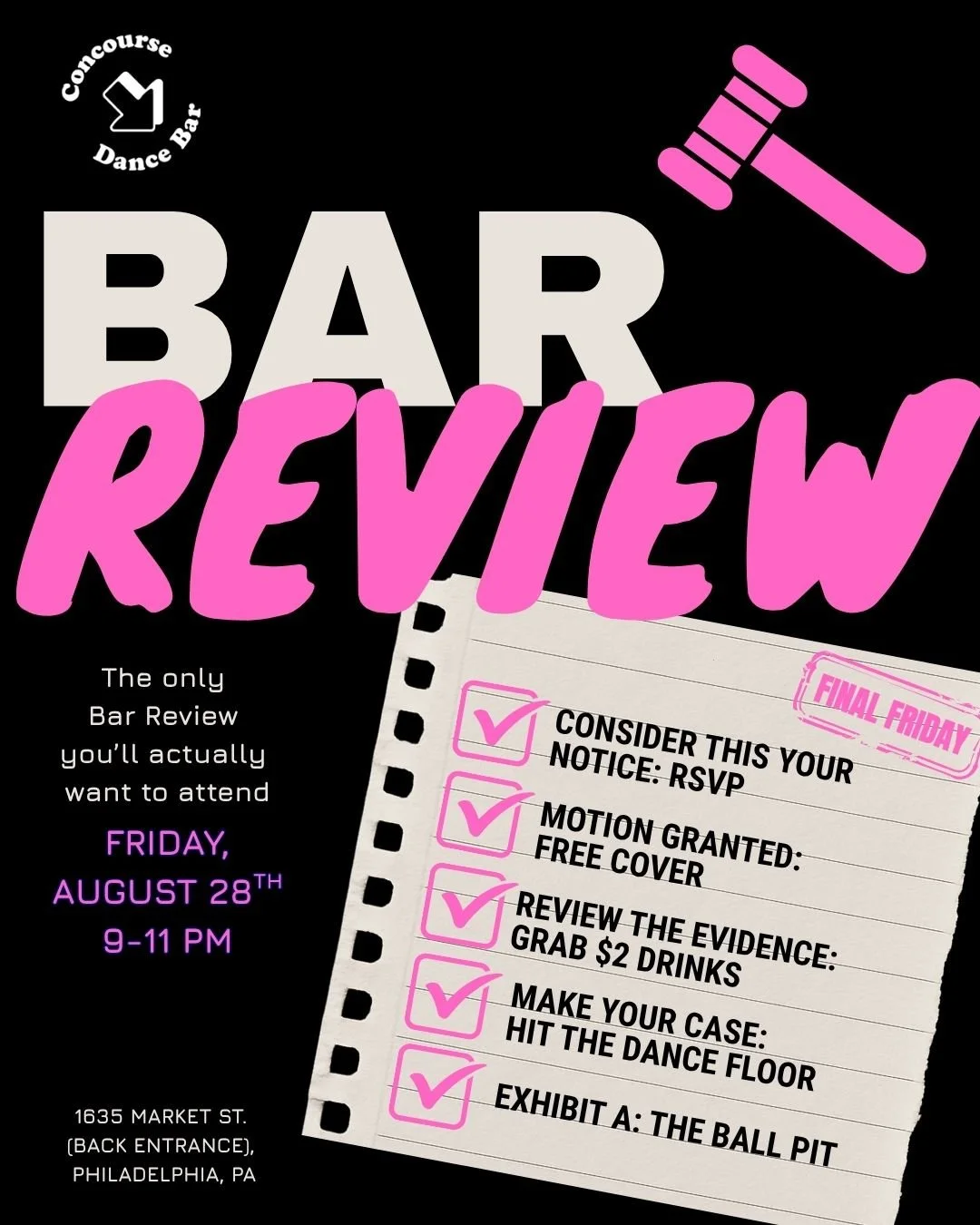 Final Friday: Bar Review