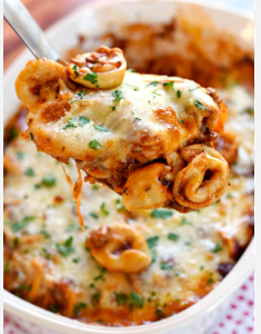 Cheesy Beefy Tortellini Casserole