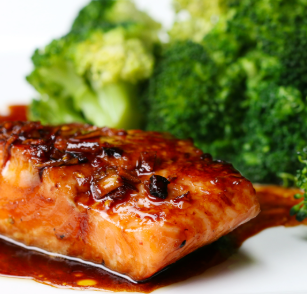 Honey Glazed Salmon with Broccoli