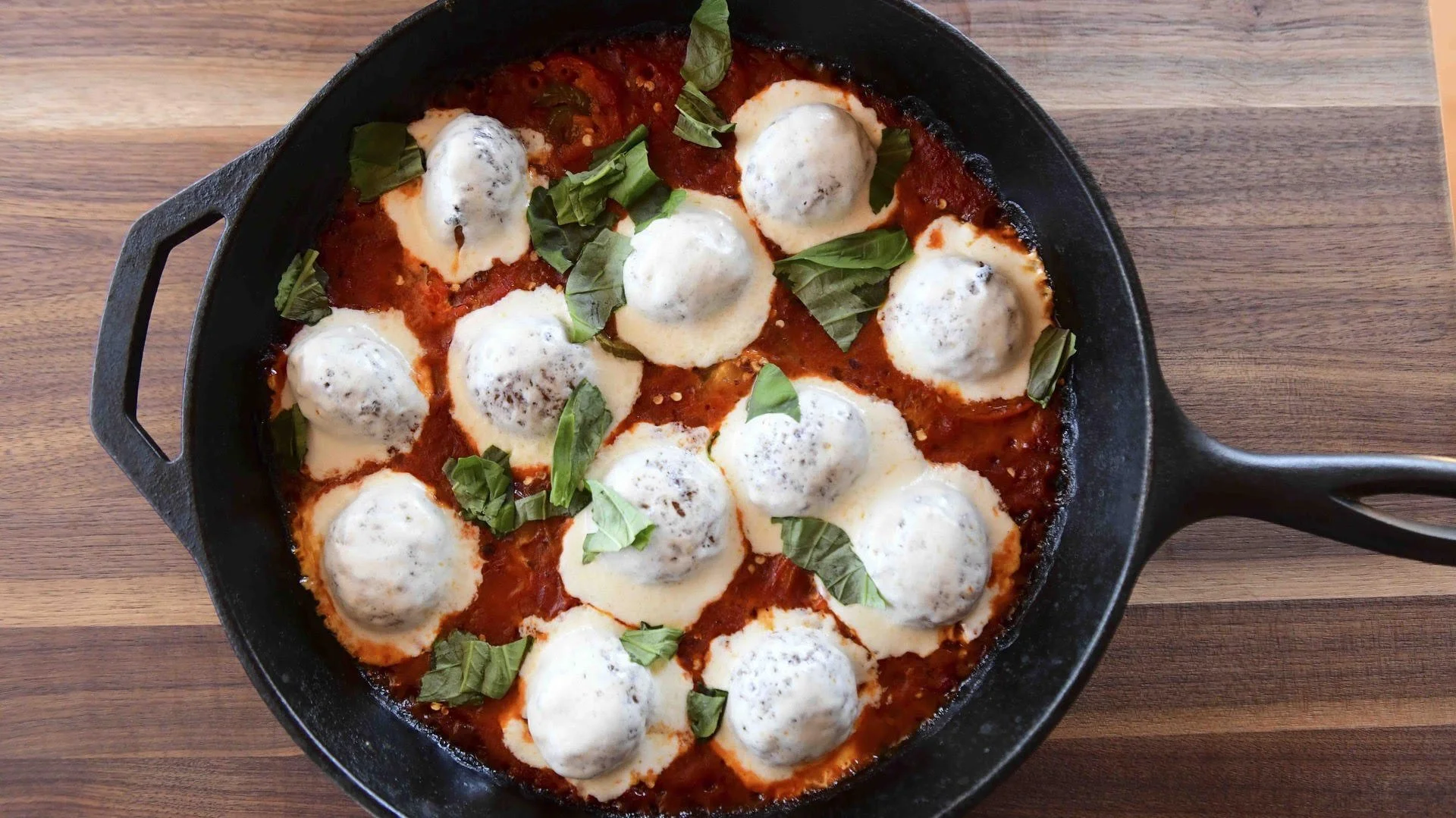Meatballs with Fresh Mozzarella