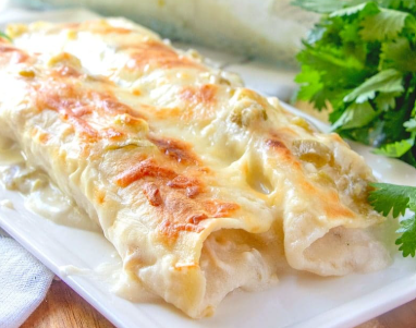White Chicken Chili Enchiladas