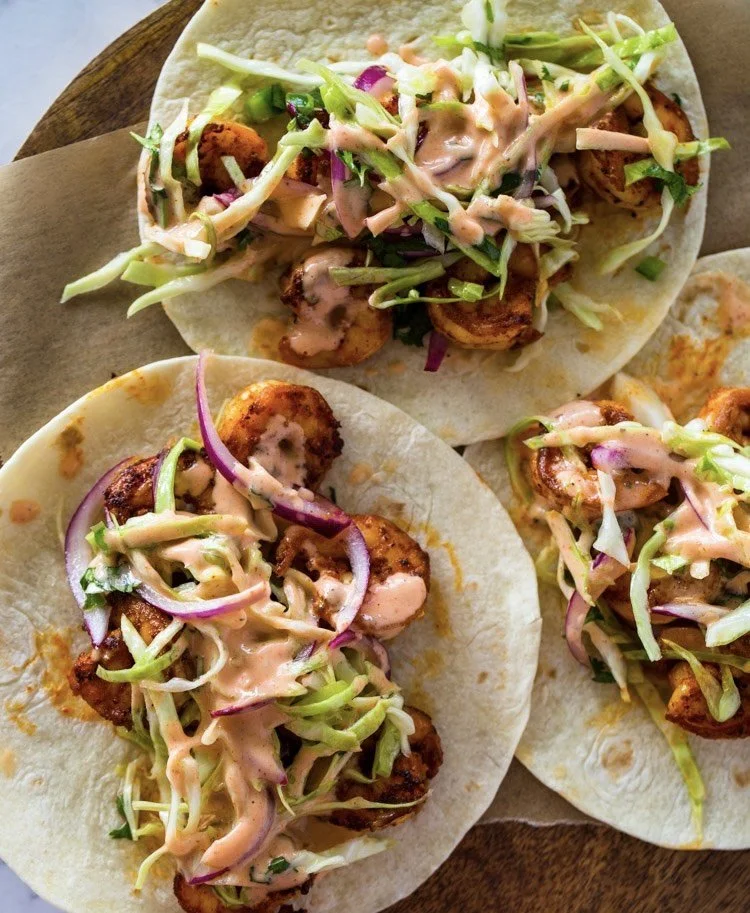 Shrimp Tacos with Chipotle Ranch Coleslaw