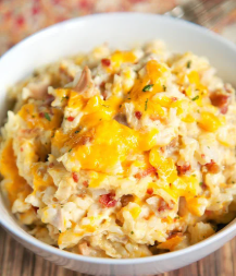 Chicken Bacon Ranch Rice Bake