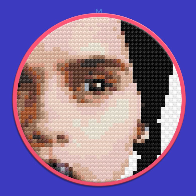 Wednesday Addams Family Cross Stitch Portrait Pattern