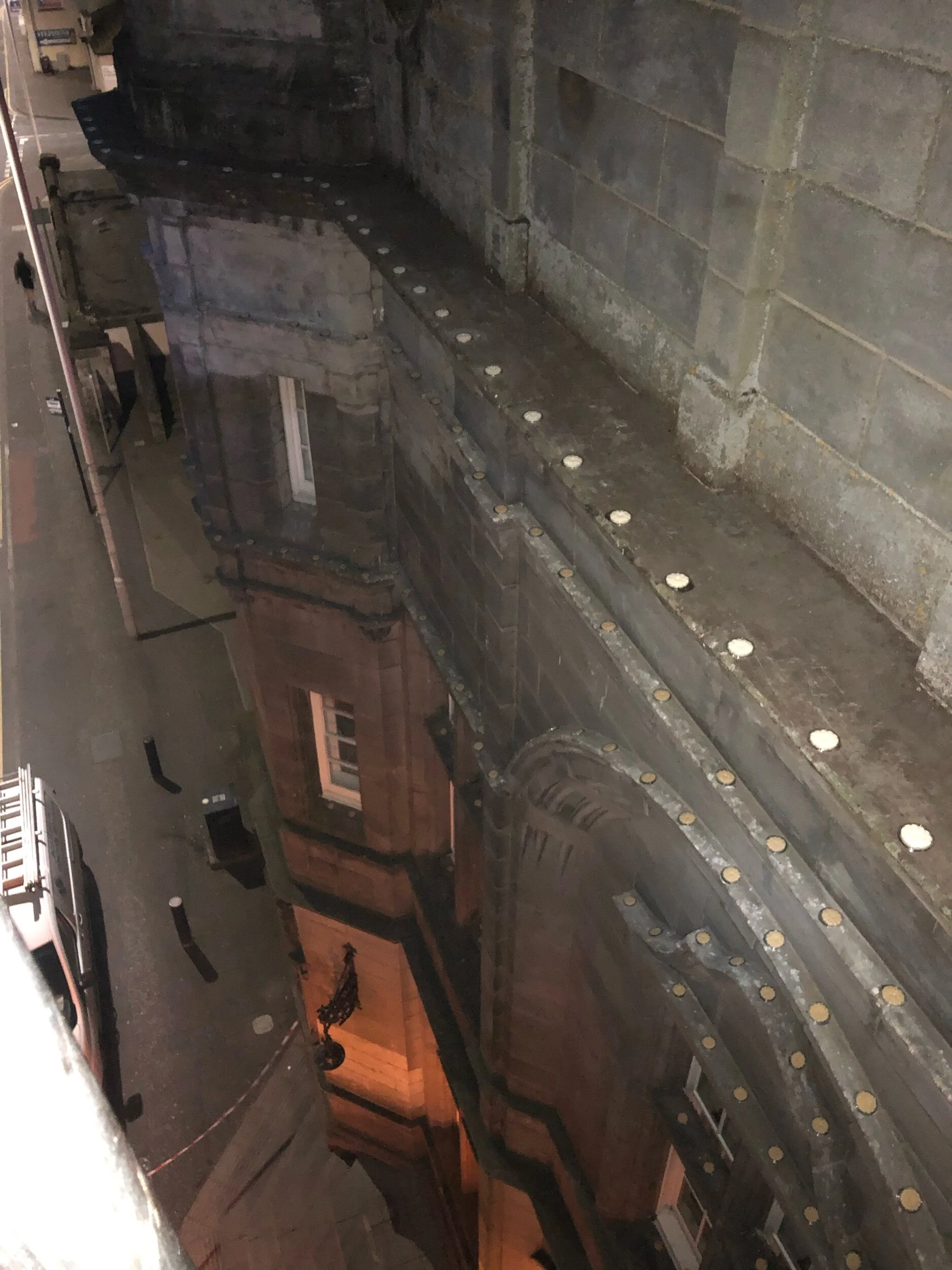 Bird gel installation on historic building 