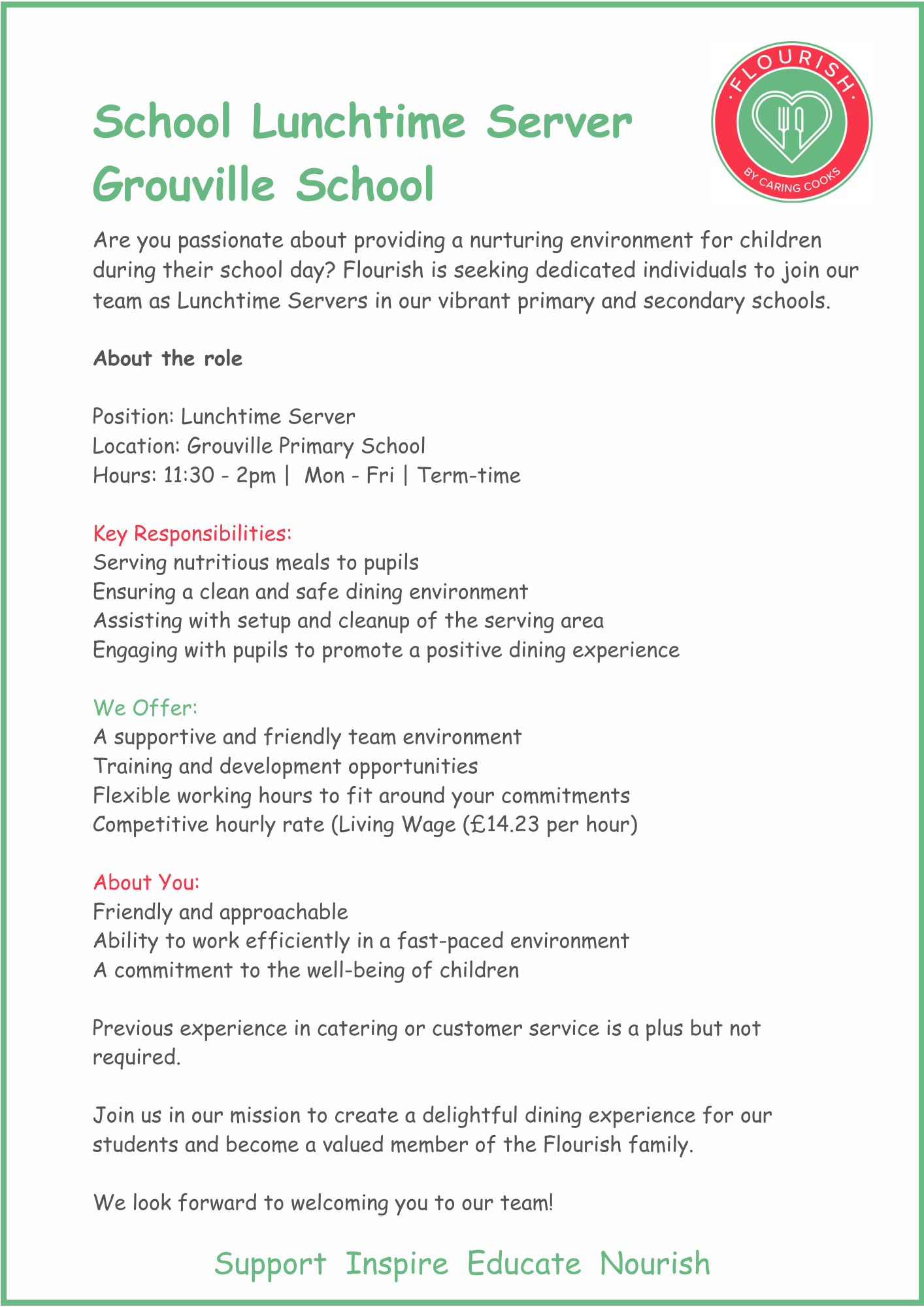Careers — Caring Cooks Of Jersey