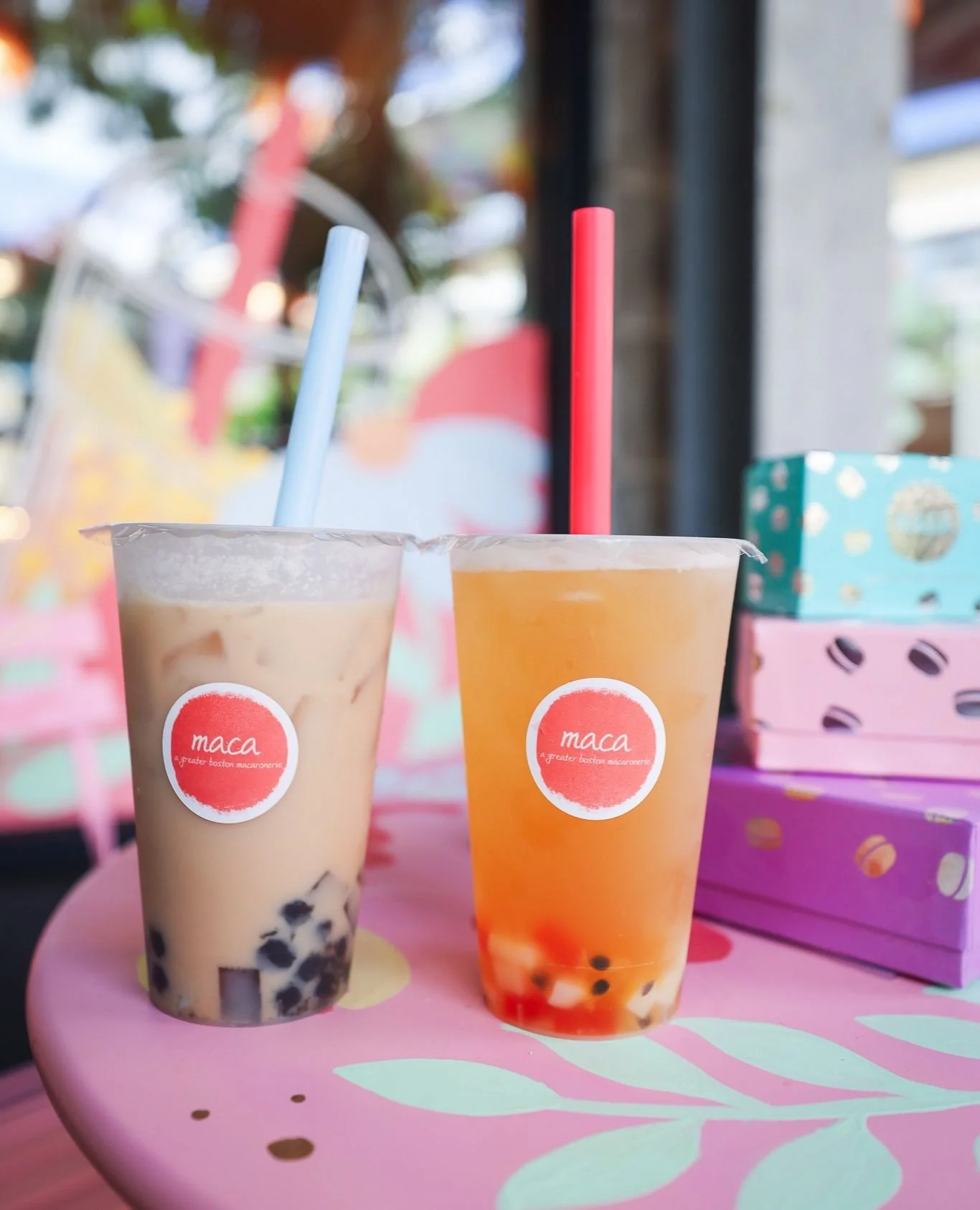 Weekend forecast is sunny with a side of @macaboston bubble tea ☀️🧋