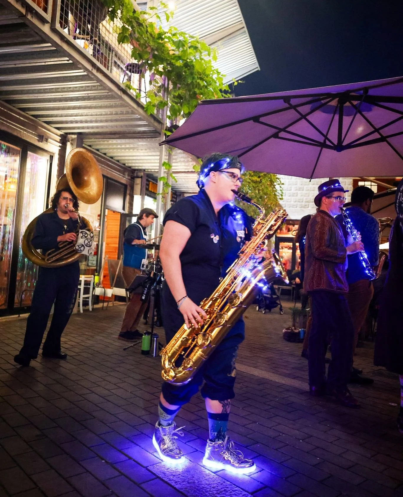 HONK! is back in the Bow Market courtyard this Friday (10/10) evening from  7-9pm. It is one of the most lively events of the fall and you won't want to miss it. Come celebrate at the kick off event for the legendary @honkfest. ⁠
⁠
Grab your pals, en