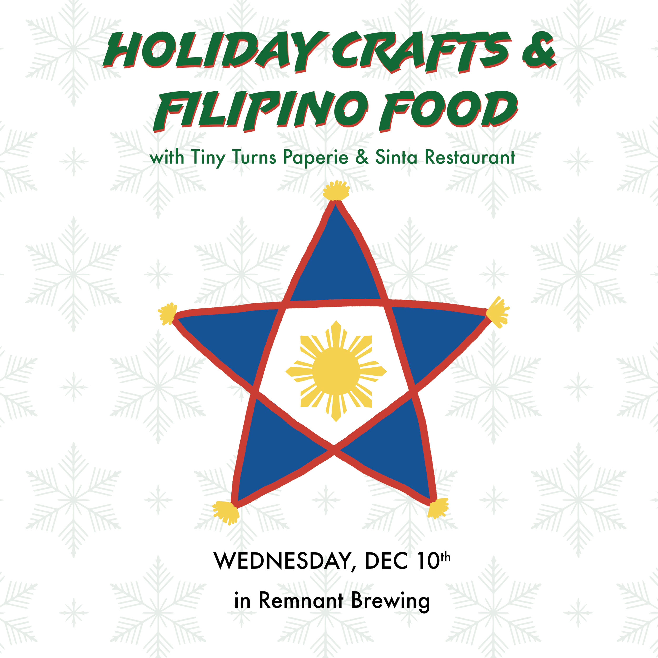 Holiday Crafts &amp; Filipino Food