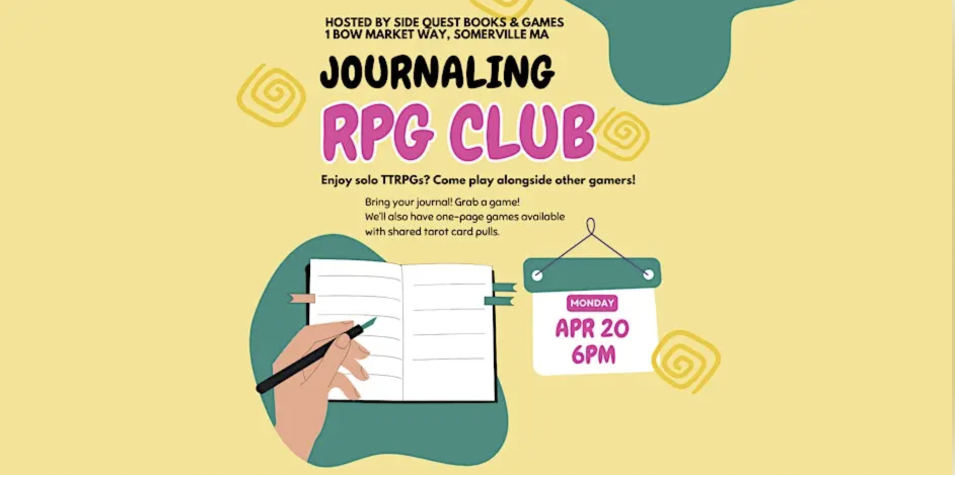 RPG Journaling Club x Side Quest Books &amp; Games