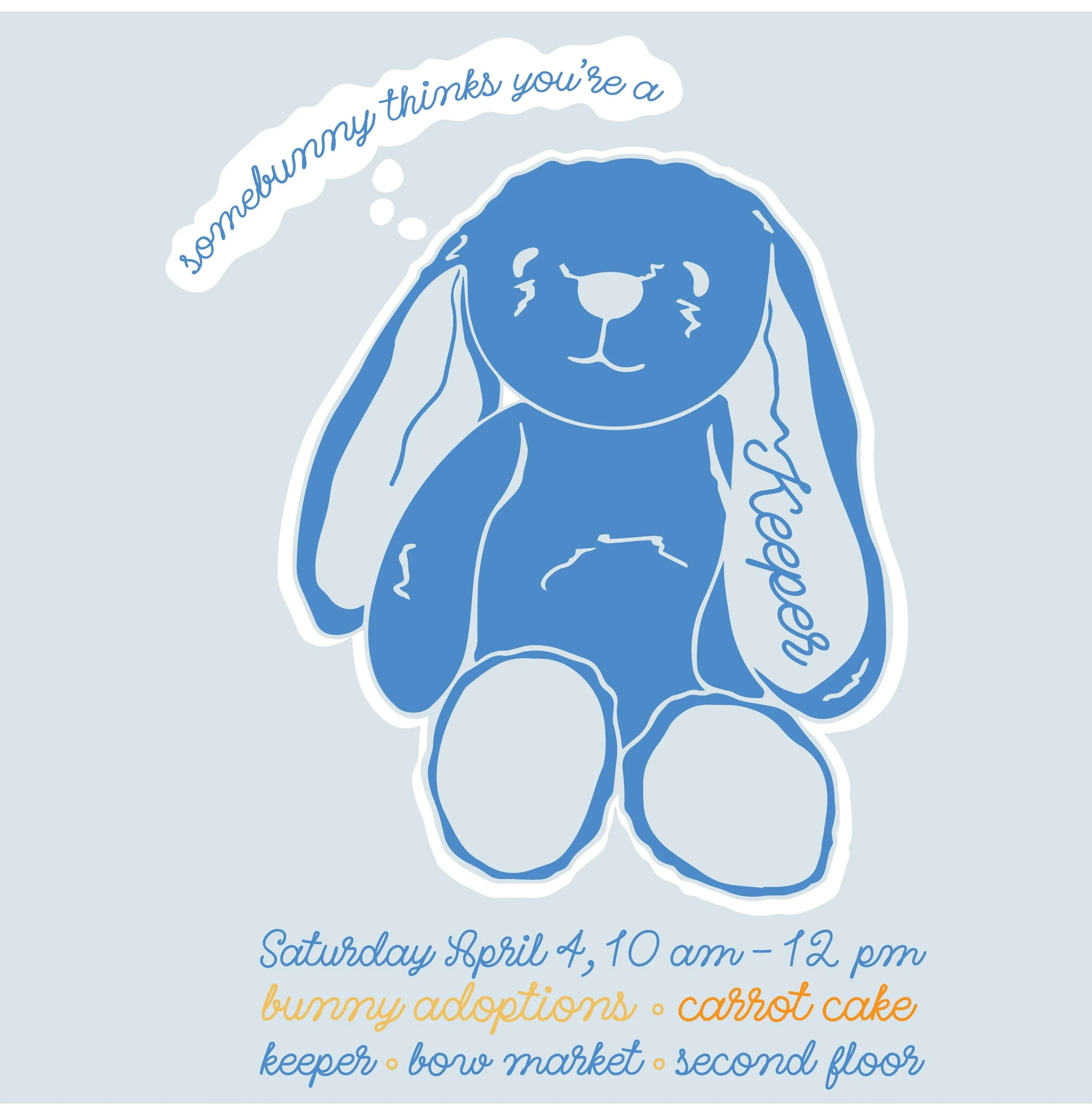 Keeper (stuffed) bunny adoption event 